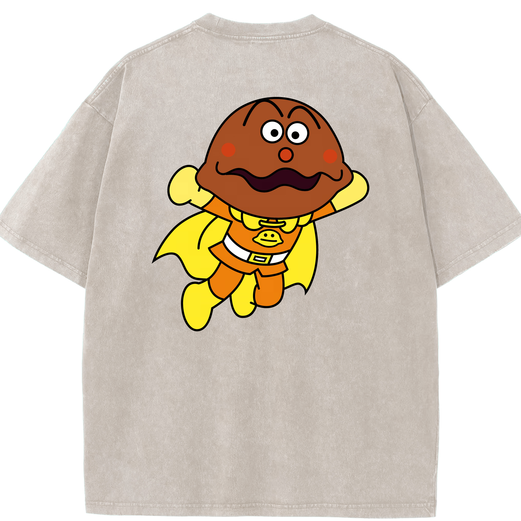 （画像用） アンパンマン Anpanman 綿100% ヴィンテージ風 半袖Tシャツ（背面プリント）