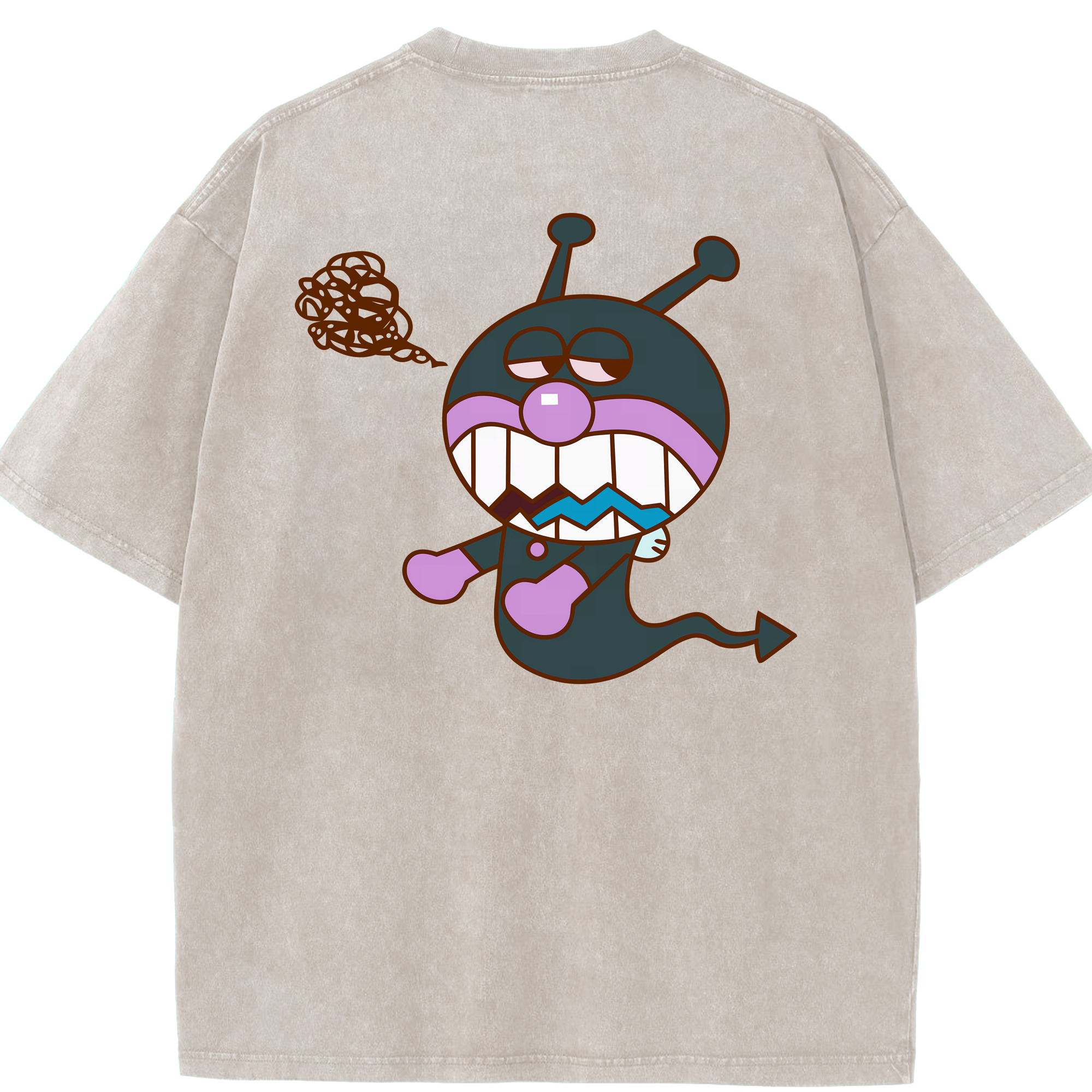 （画像用） アンパンマン Anpanman 綿100% ヴィンテージ風 半袖Tシャツ（背面プリント）