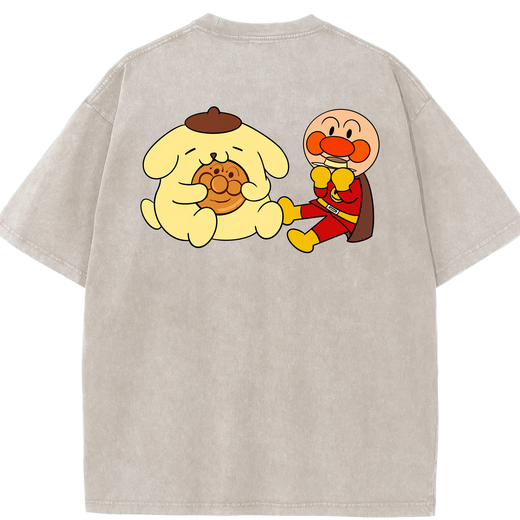 （画像用） アンパンマン Anpanman 綿100% ヴィンテージ風 半袖Tシャツ（背面プリント）