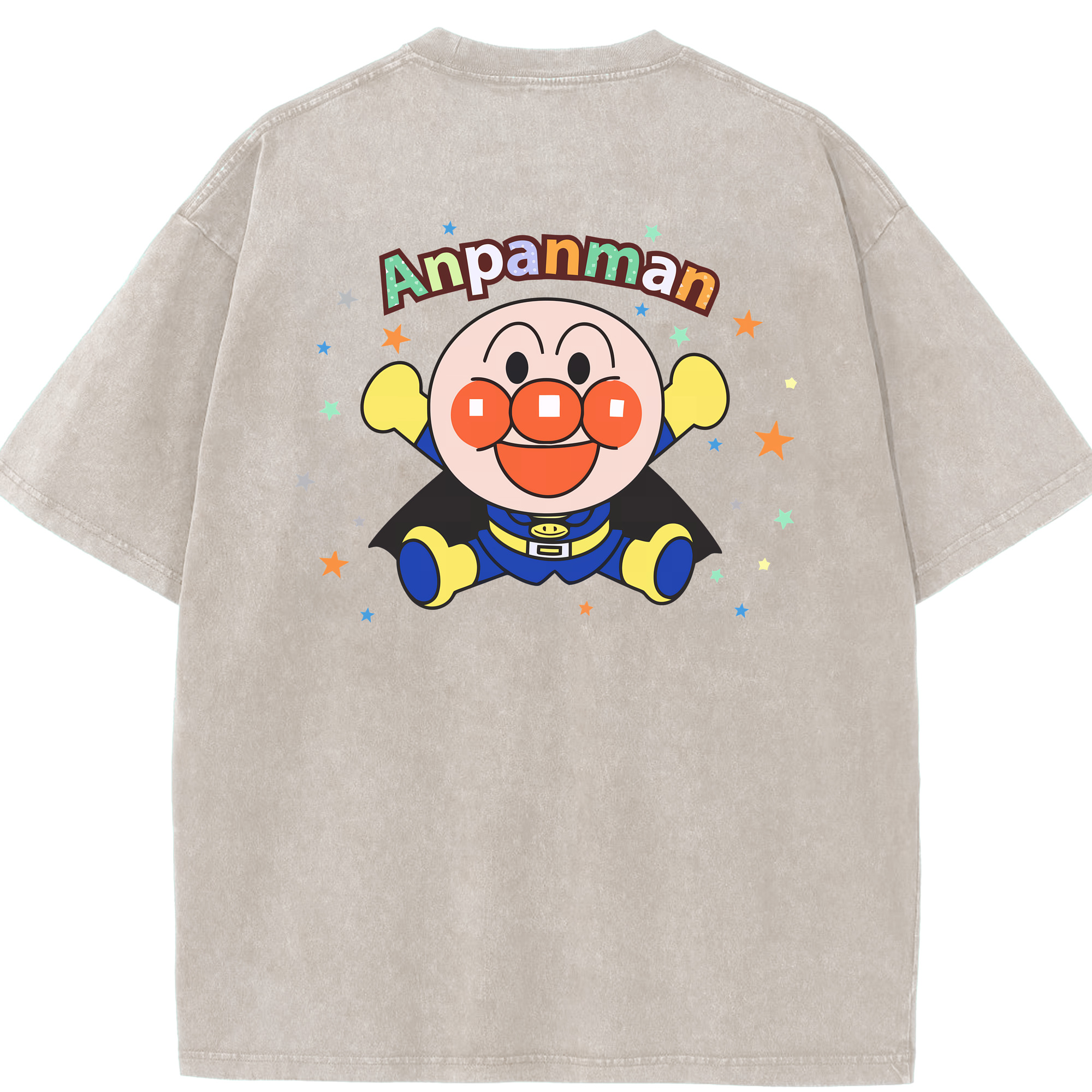 （画像用） アンパンマン Anpanman 綿100% ヴィンテージ風 半袖Tシャツ（背面プリント）