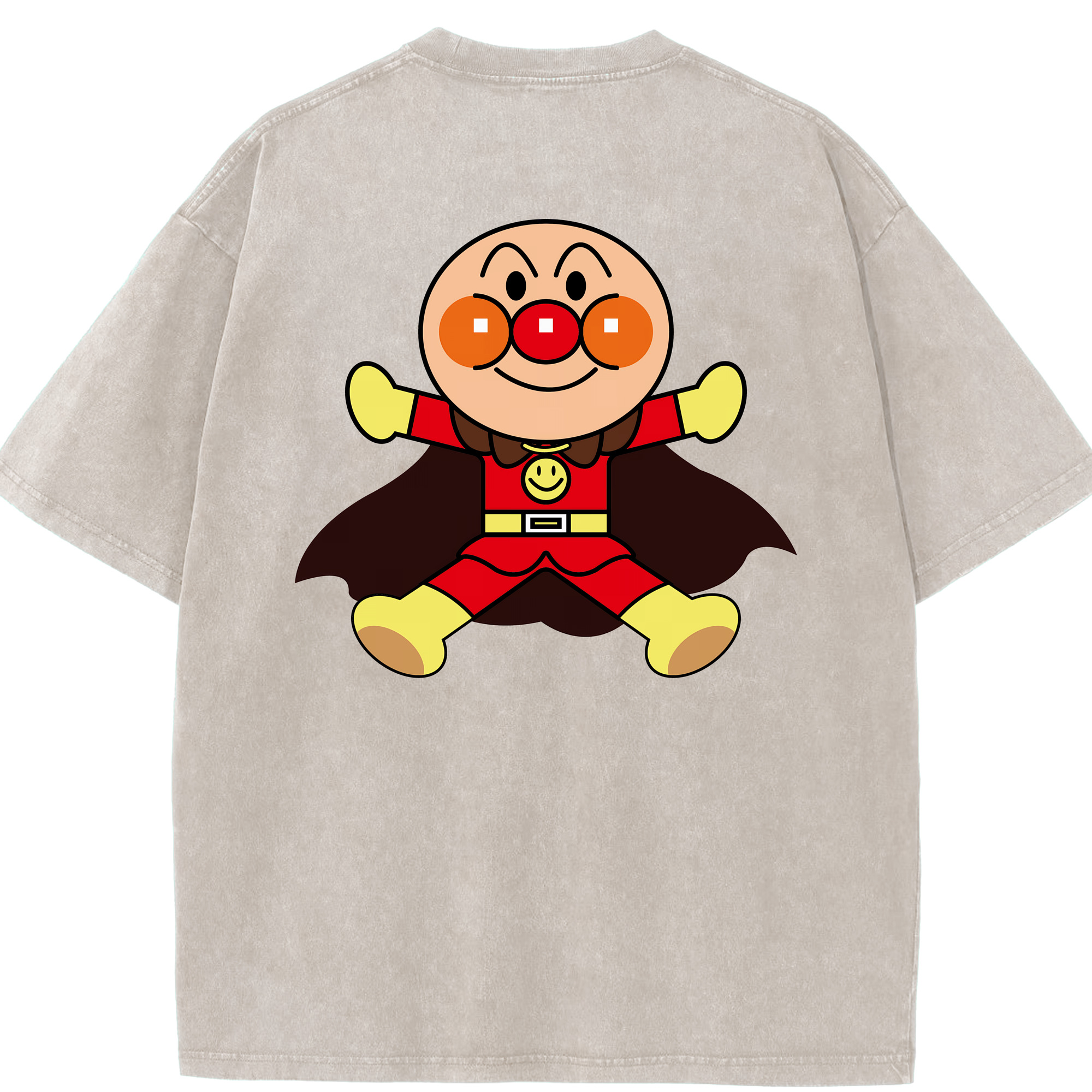 （画像用） アンパンマン Anpanman 綿100% ヴィンテージ風 半袖Tシャツ（背面プリント）