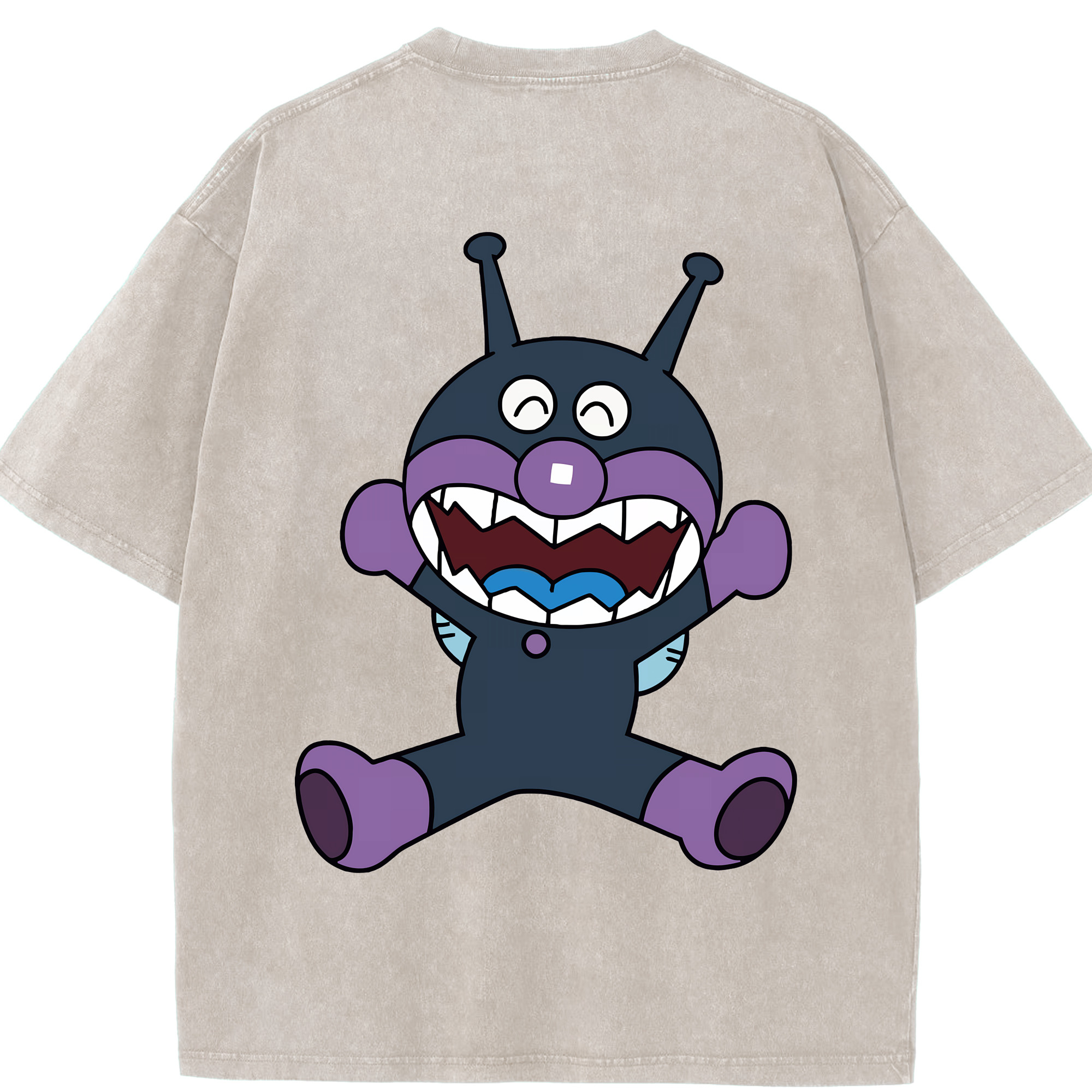 （画像用） アンパンマン Anpanman 綿100% ヴィンテージ風 半袖Tシャツ（背面プリント）