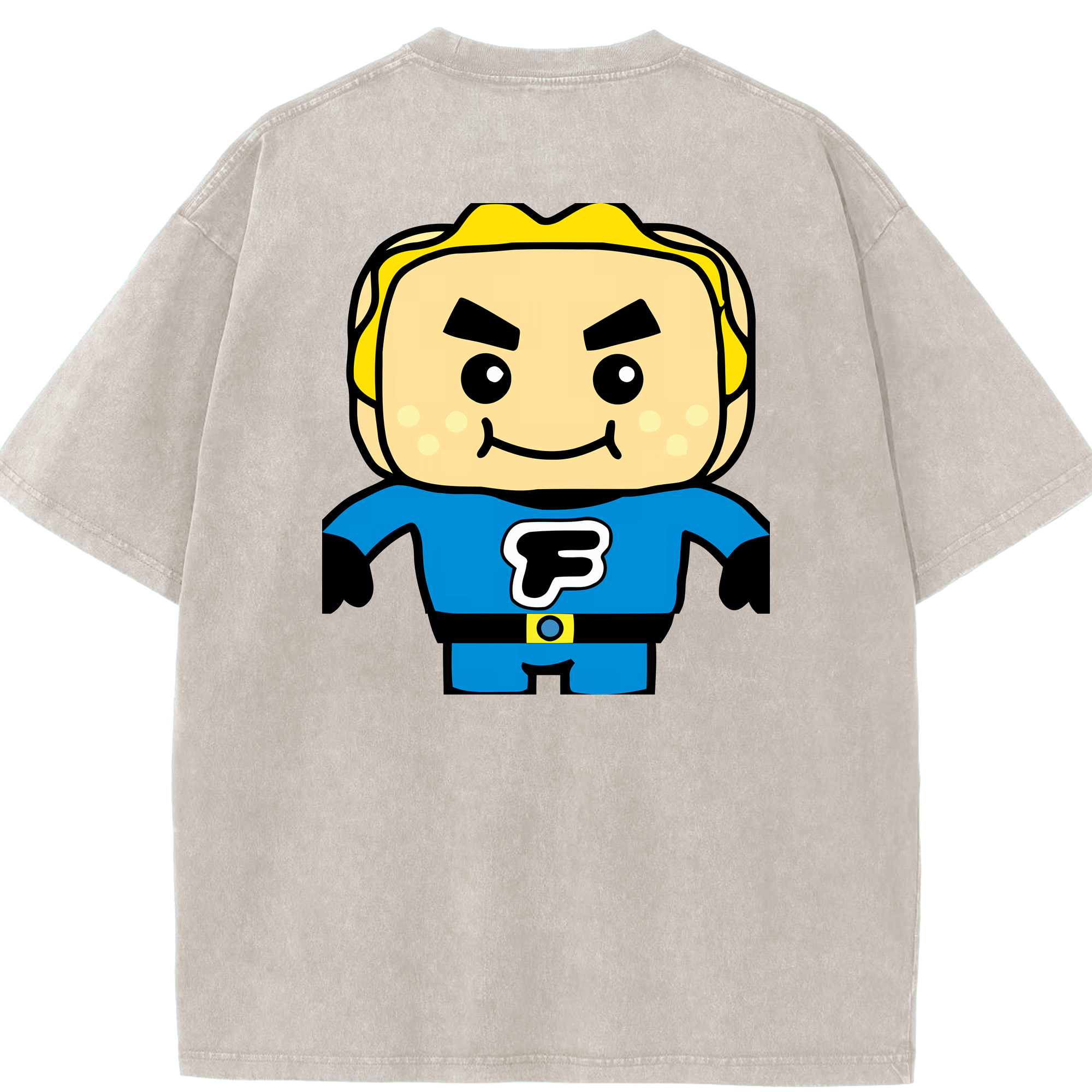 （画像用） アンパンマン Anpanman 綿100% ヴィンテージ風 半袖Tシャツ（背面プリント）