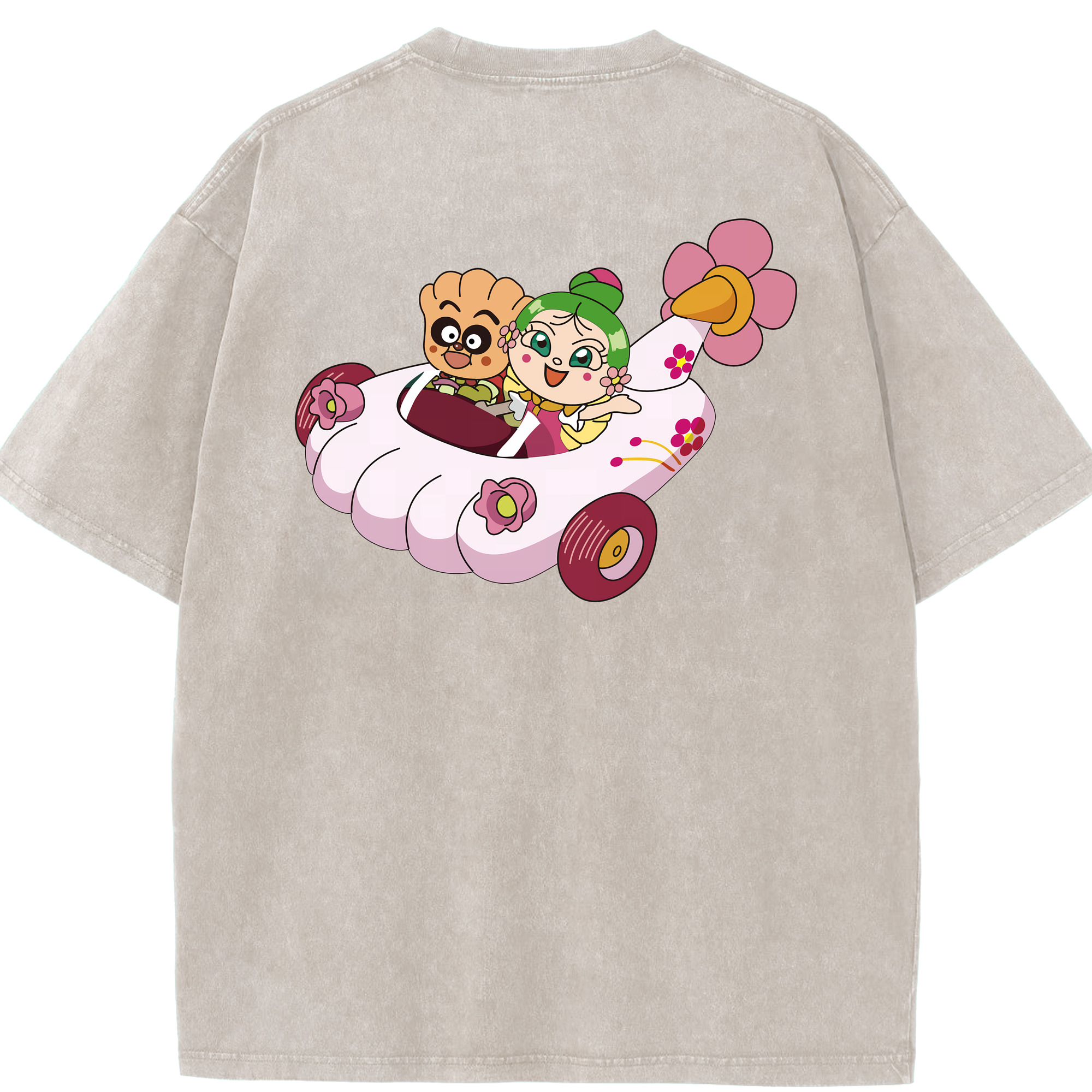 （画像用） アンパンマン Anpanman 綿100% ヴィンテージ風 半袖Tシャツ（背面プリント）
