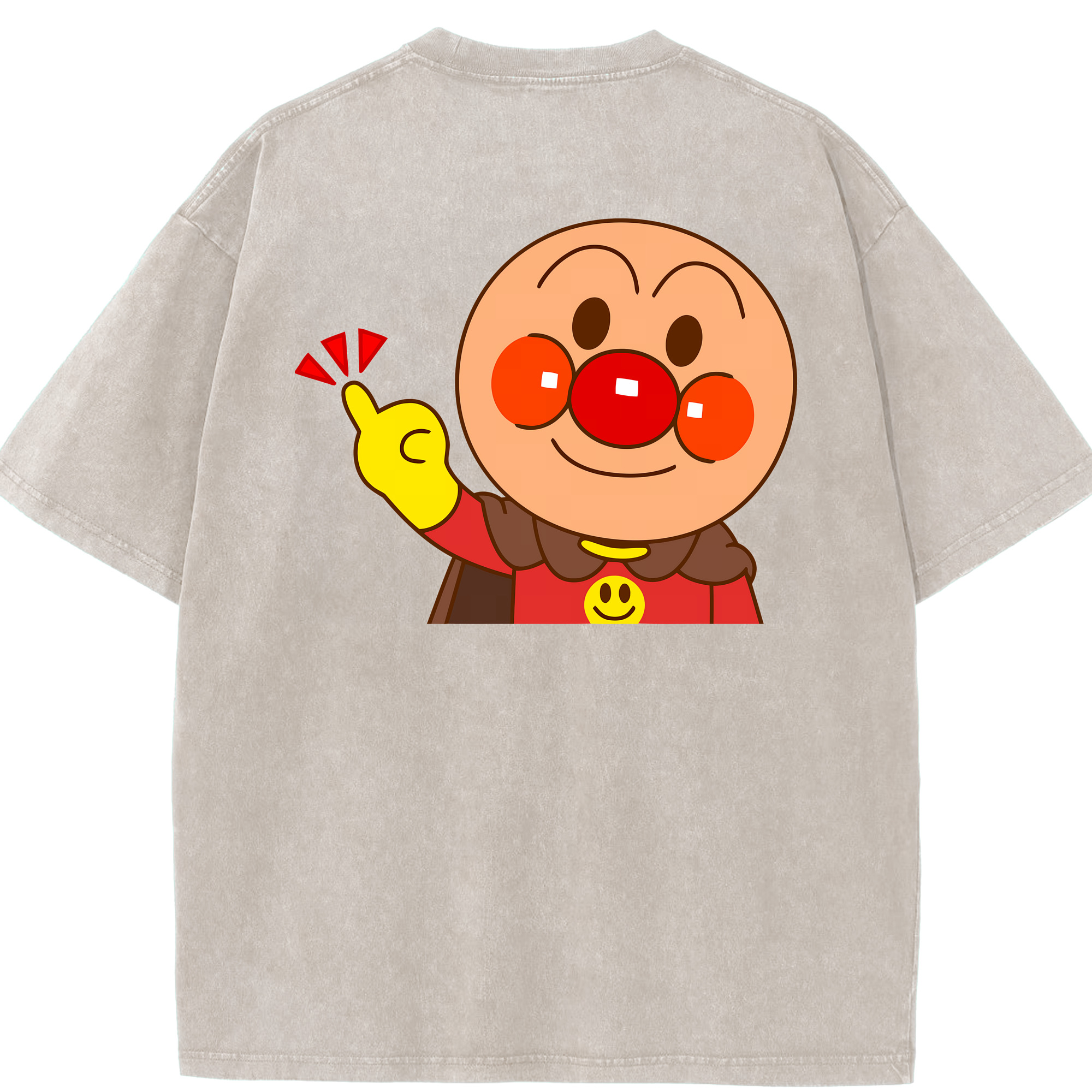 （画像用） アンパンマン Anpanman 綿100% ヴィンテージ風 半袖Tシャツ（背面プリント）