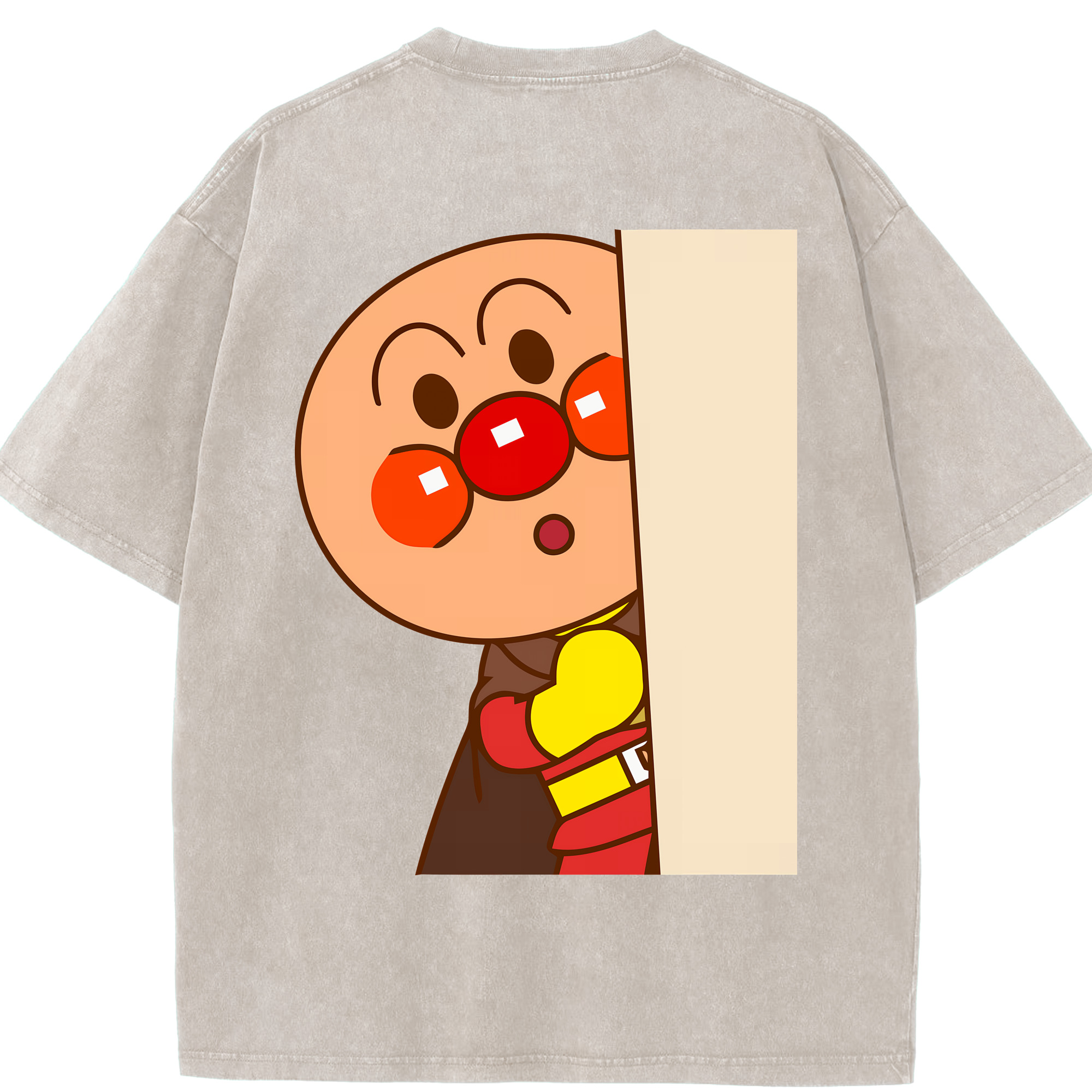 （画像用） アンパンマン Anpanman 綿100% ヴィンテージ風 半袖Tシャツ（背面プリント）