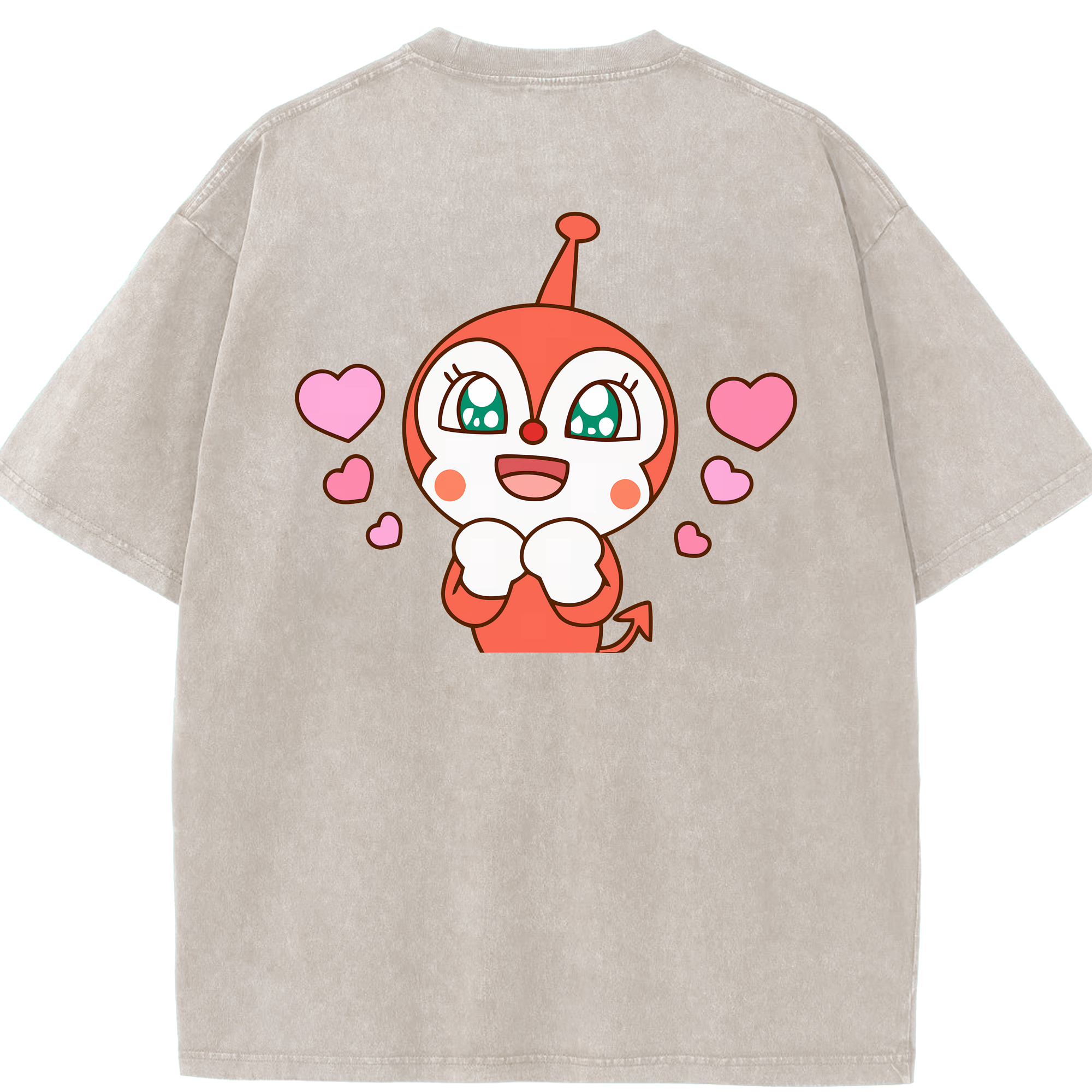 （画像用） アンパンマン Anpanman 綿100% ヴィンテージ風 半袖Tシャツ（背面プリント）