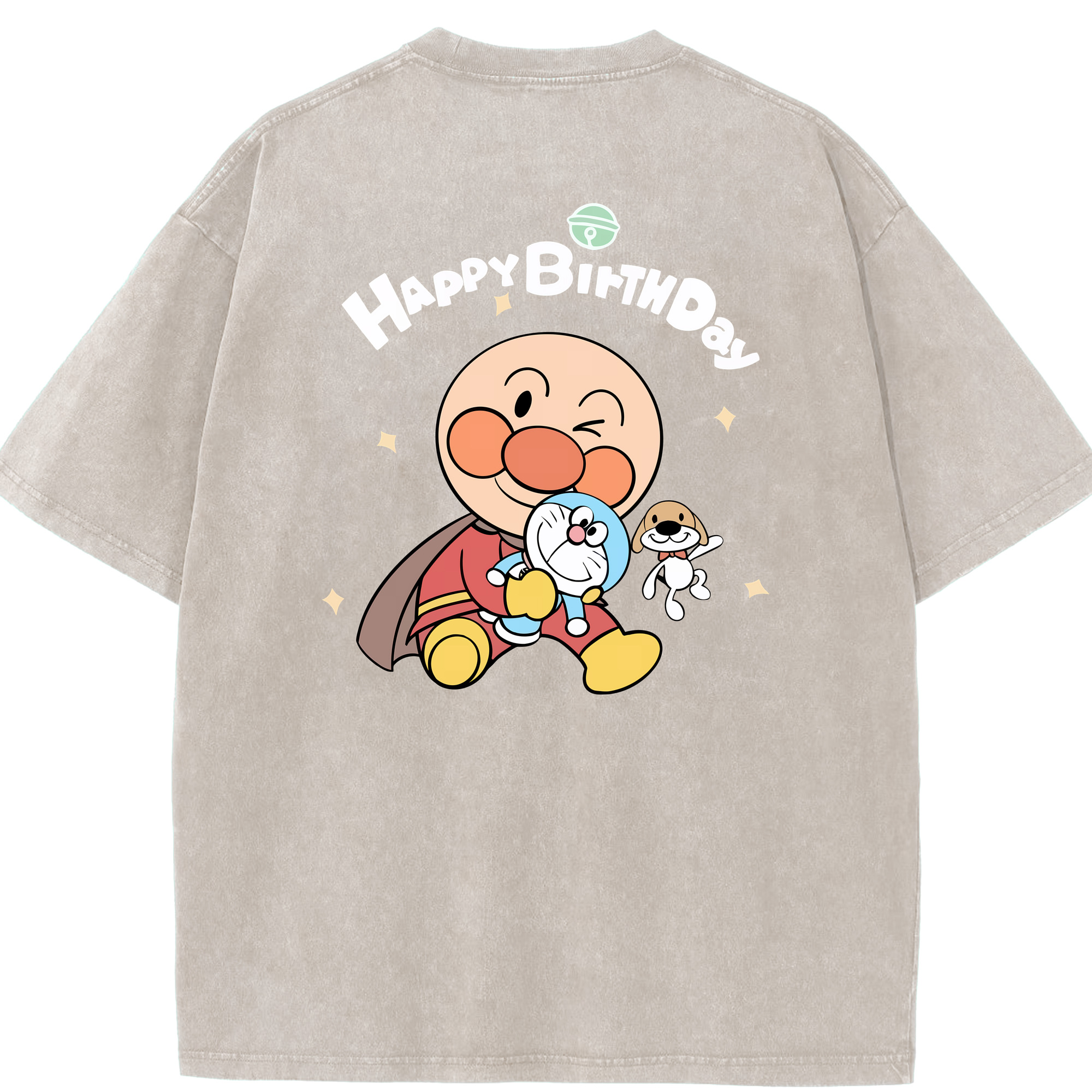 （画像用） アンパンマン Anpanman 綿100% ヴィンテージ風 半袖Tシャツ（背面プリント）