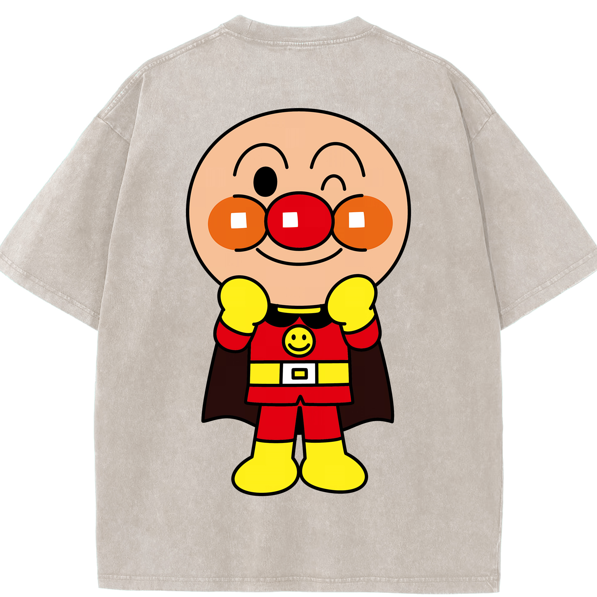 （画像用） アンパンマン Anpanman 綿100% ヴィンテージ風 半袖Tシャツ（背面プリント）