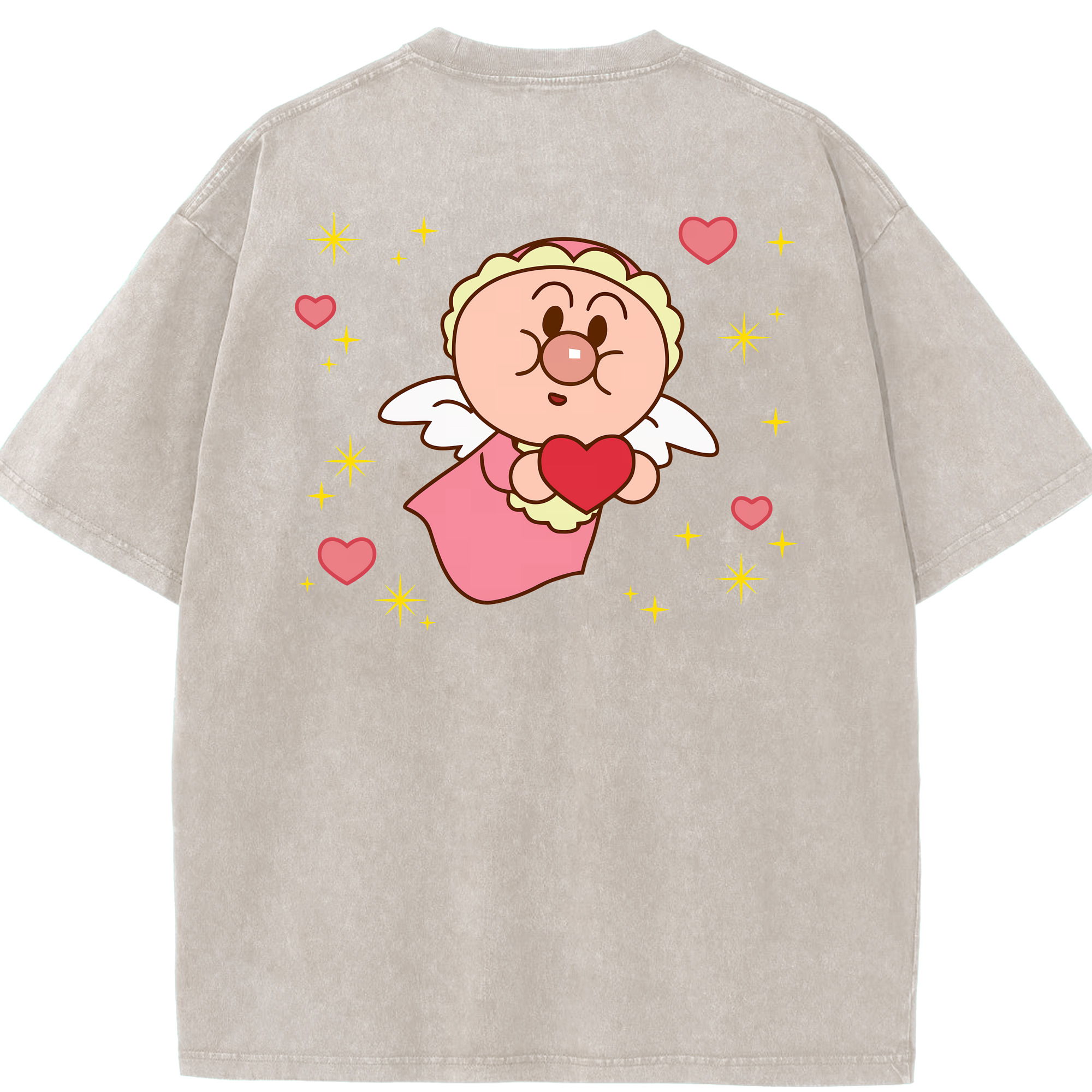 （画像用） アンパンマン Anpanman 綿100% ヴィンテージ風 半袖Tシャツ（背面プリント）