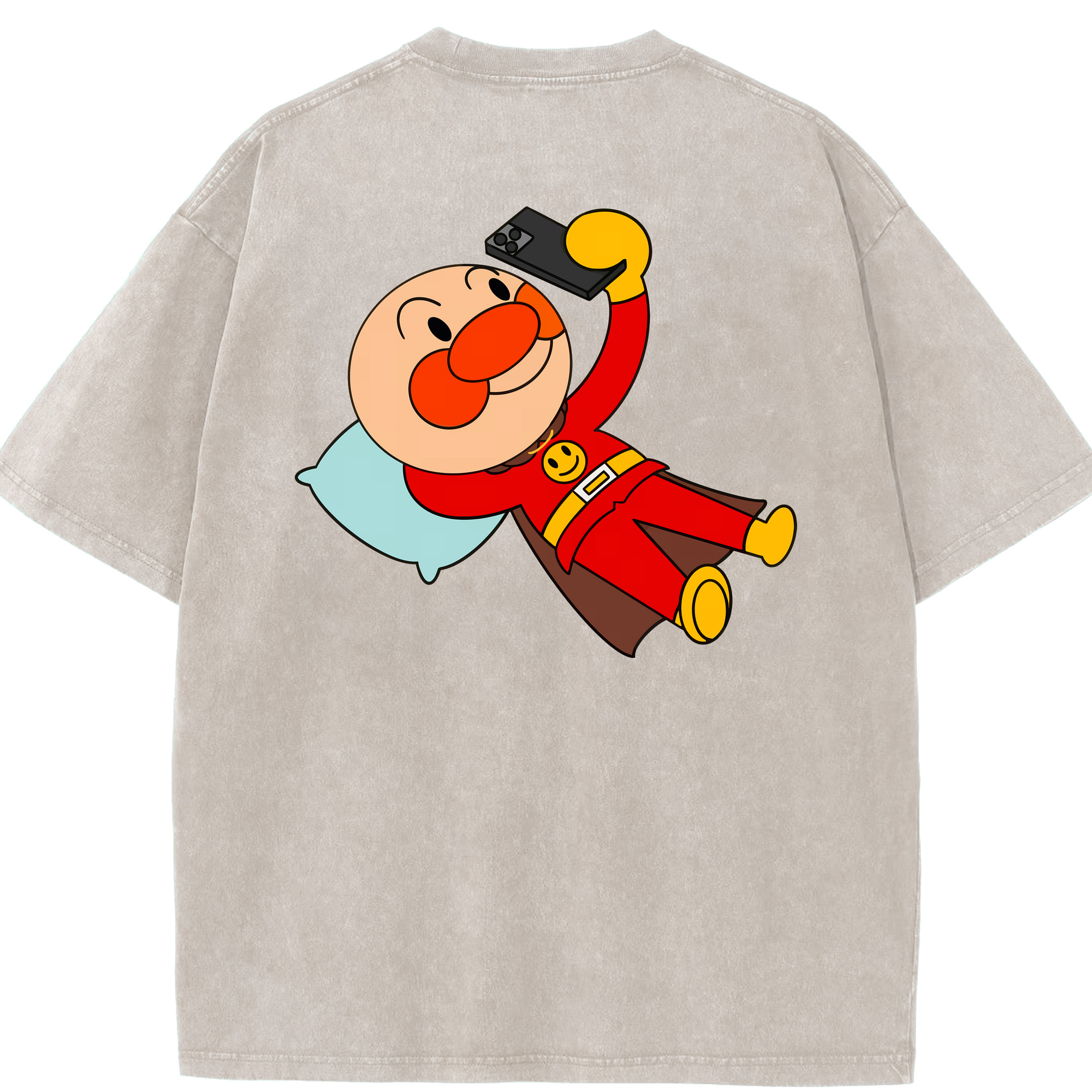 （画像用） アンパンマン Anpanman 綿100% ヴィンテージ風 半袖Tシャツ（背面プリント）