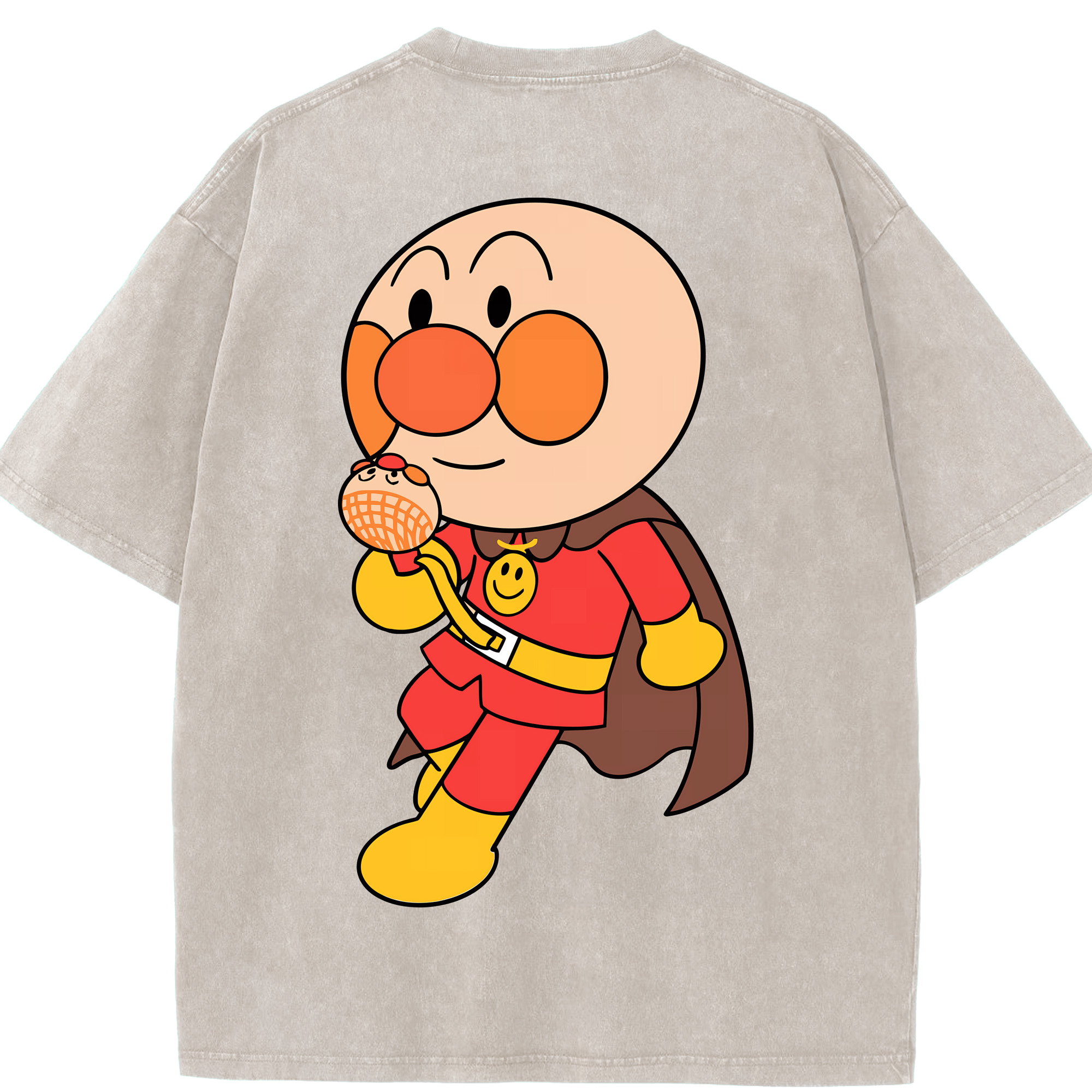 （画像用） アンパンマン Anpanman 綿100% ヴィンテージ風 半袖Tシャツ（背面プリント）
