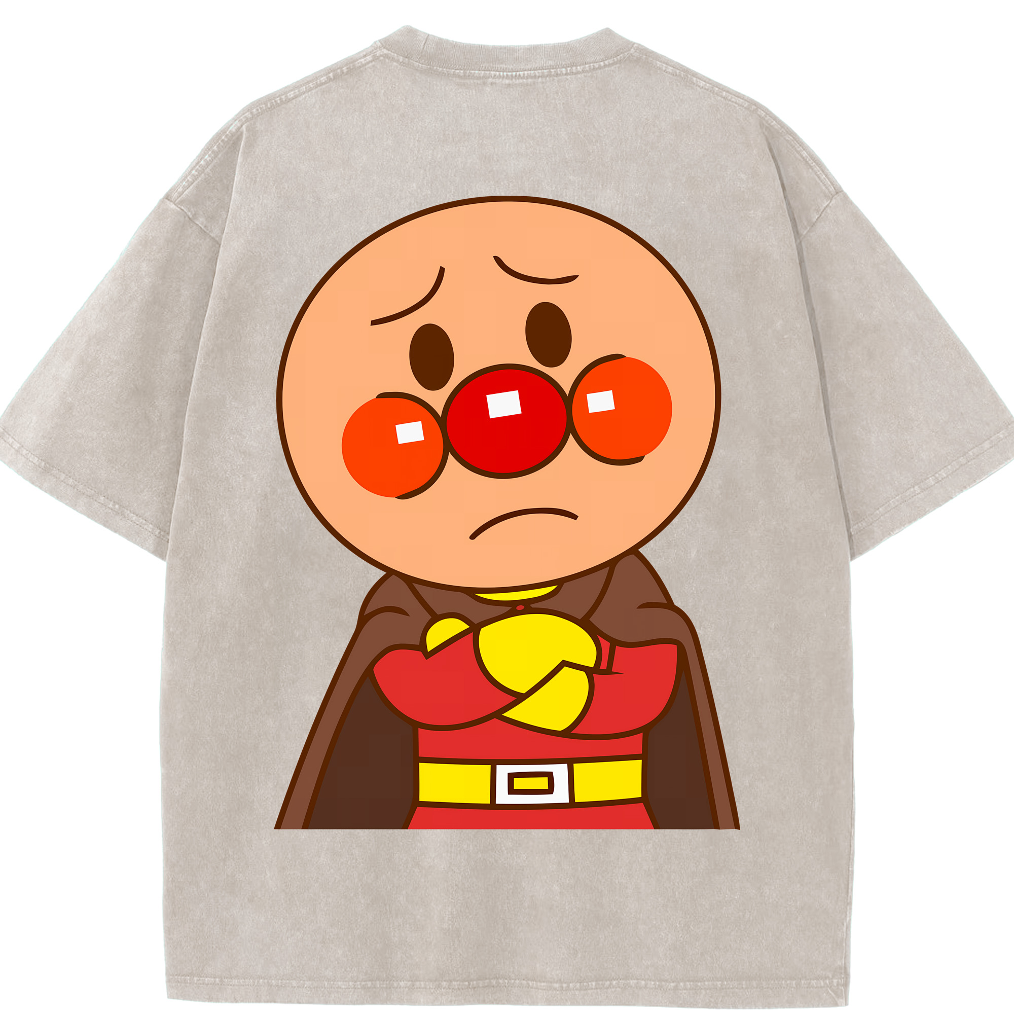 （画像用） アンパンマン Anpanman 綿100% ヴィンテージ風 半袖Tシャツ（背面プリント）