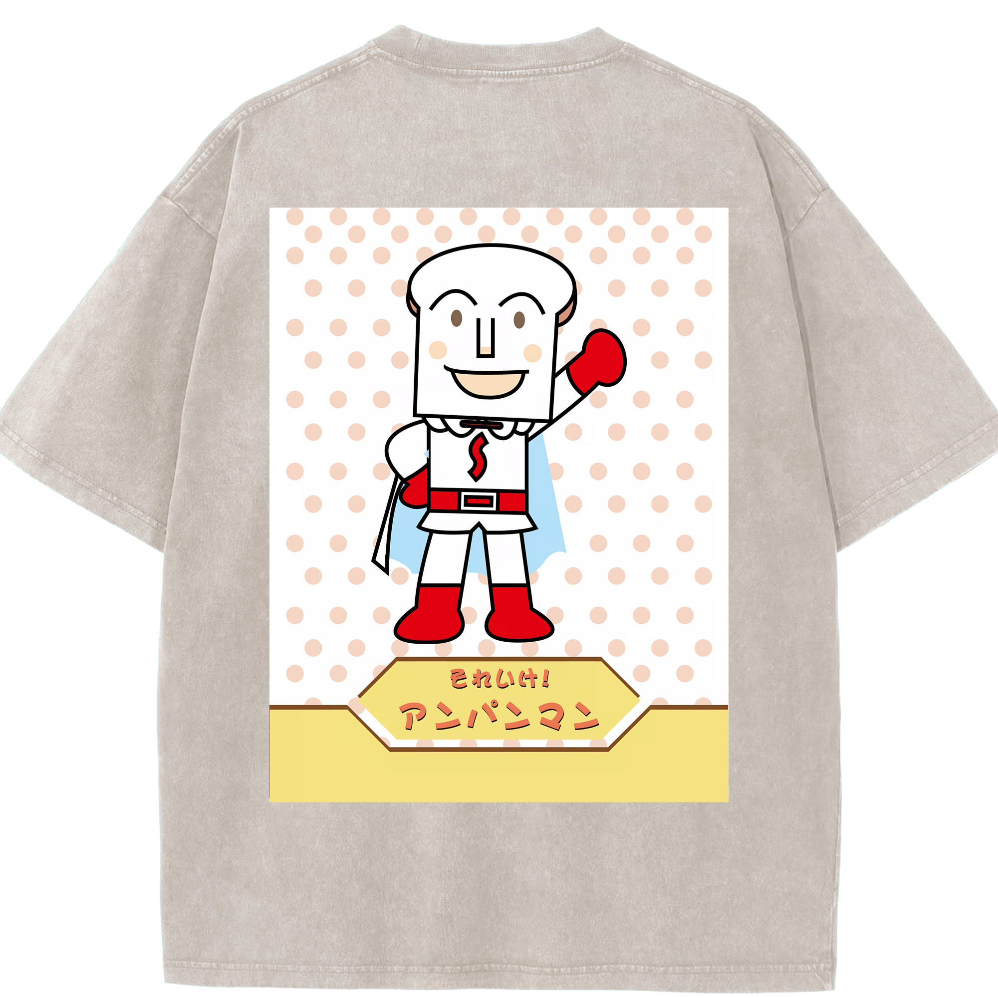 （画像用） アンパンマン Anpanman 綿100% ヴィンテージ風 半袖Tシャツ（背面プリント）