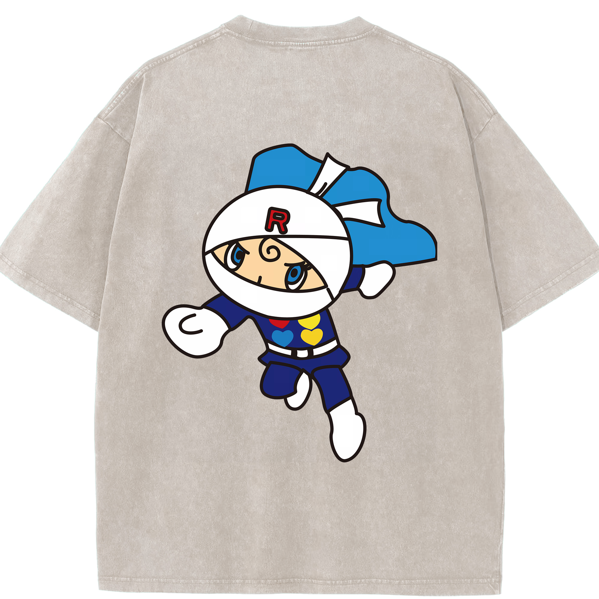 （画像用） アンパンマン Anpanman 綿100% ヴィンテージ風 半袖Tシャツ（背面プリント）