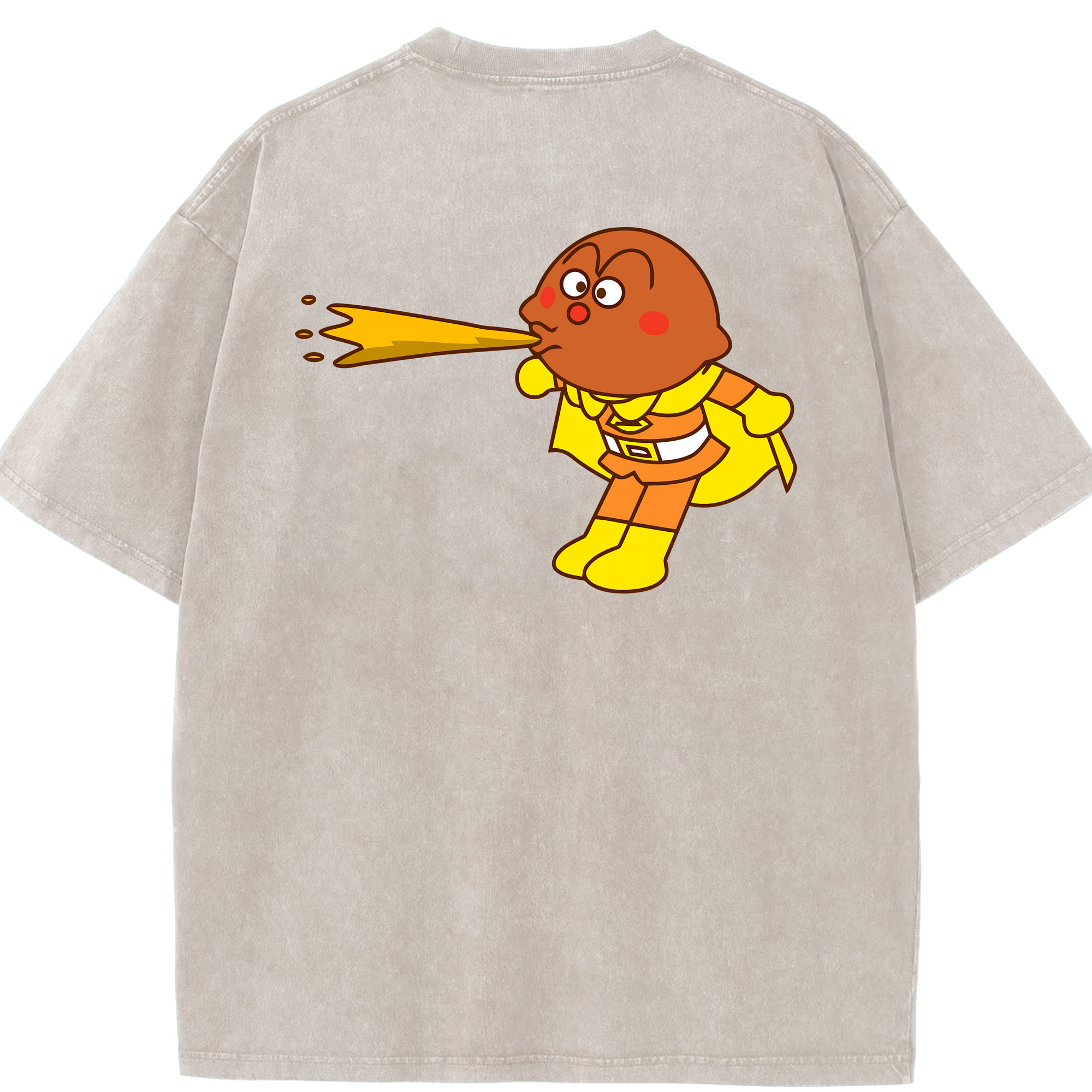 （画像用） アンパンマン Anpanman 綿100% ヴィンテージ風 半袖Tシャツ（背面プリント）
