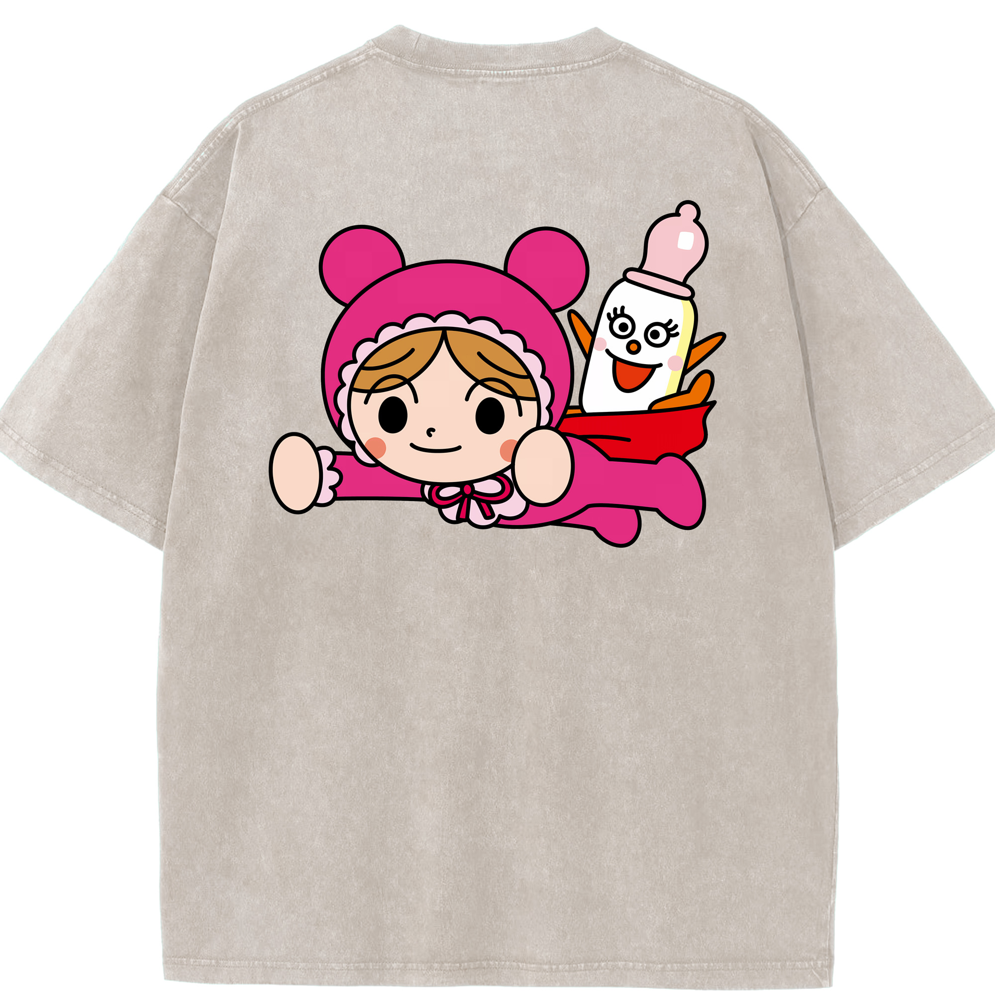（画像用） アンパンマン Anpanman 綿100% ヴィンテージ風 半袖Tシャツ（背面プリント）