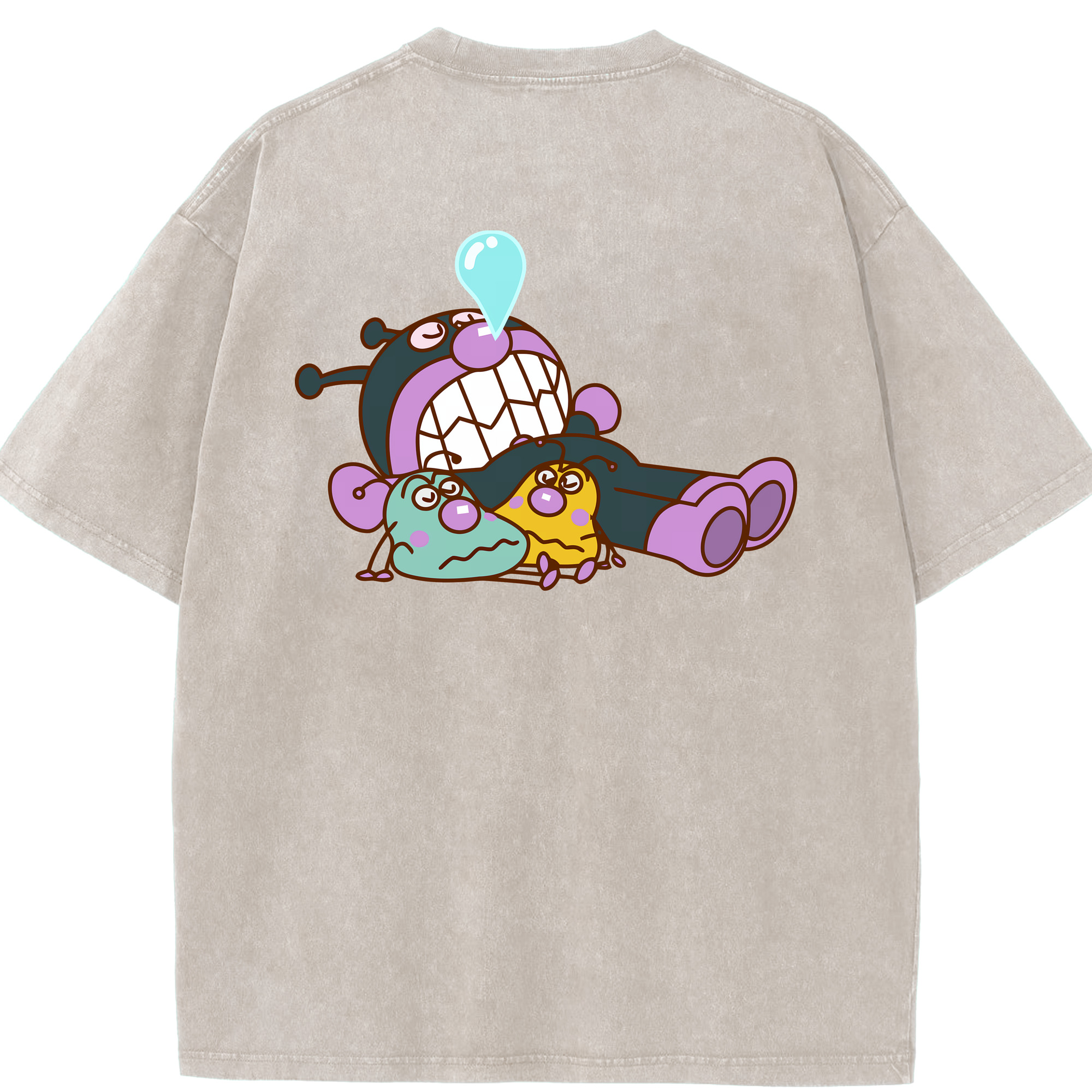 （画像用） アンパンマン Anpanman 綿100% ヴィンテージ風 半袖Tシャツ（背面プリント）
