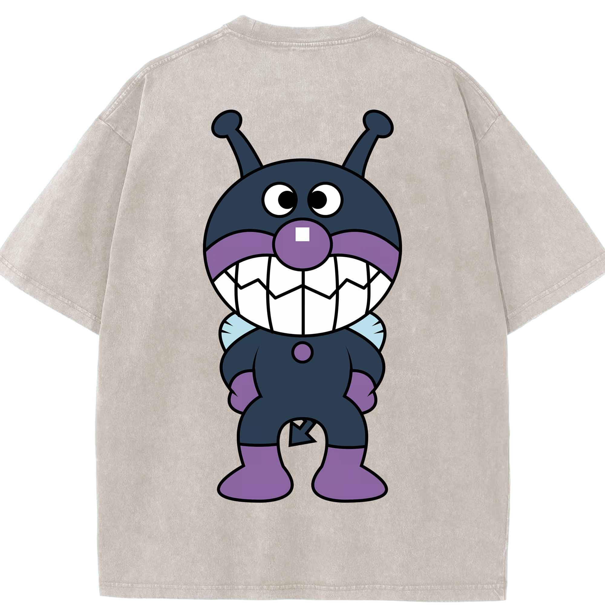 （画像用） アンパンマン Anpanman 綿100% ヴィンテージ風 半袖Tシャツ（背面プリント）