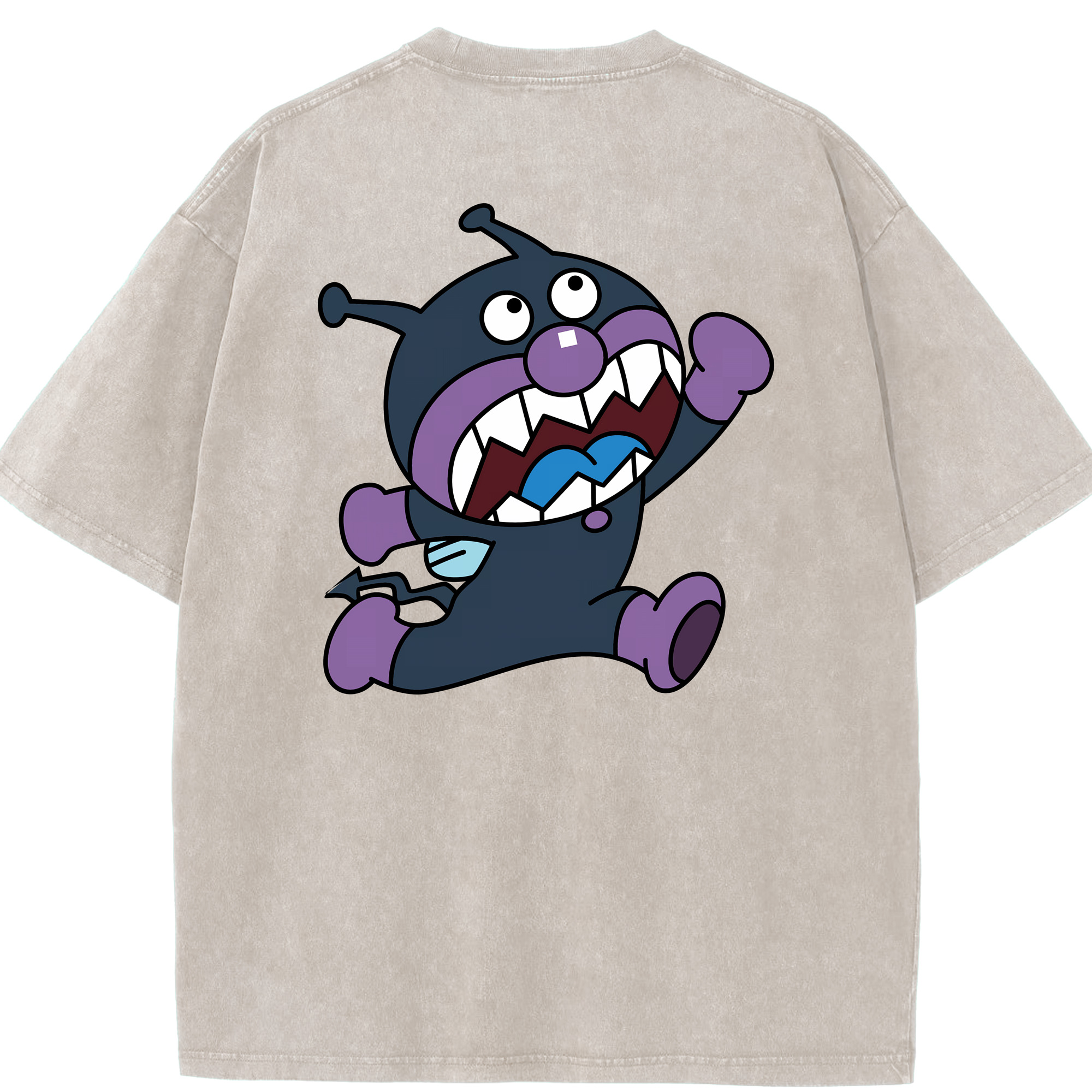 （画像用） アンパンマン Anpanman 綿100% ヴィンテージ風 半袖Tシャツ（背面プリント）
