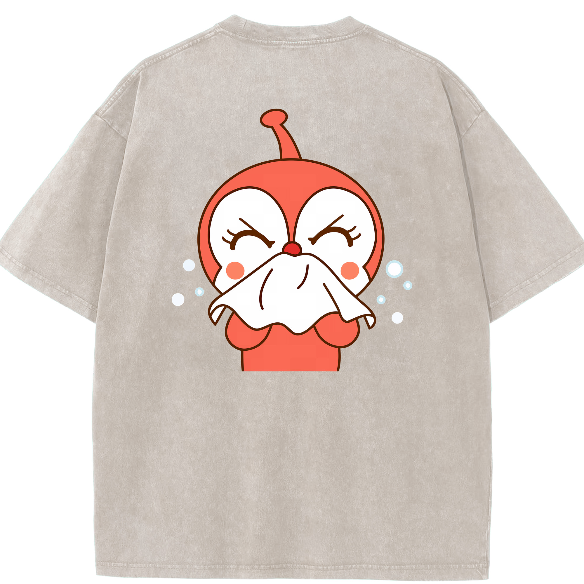 （画像用） アンパンマン Anpanman 綿100% ヴィンテージ風 半袖Tシャツ（背面プリント）