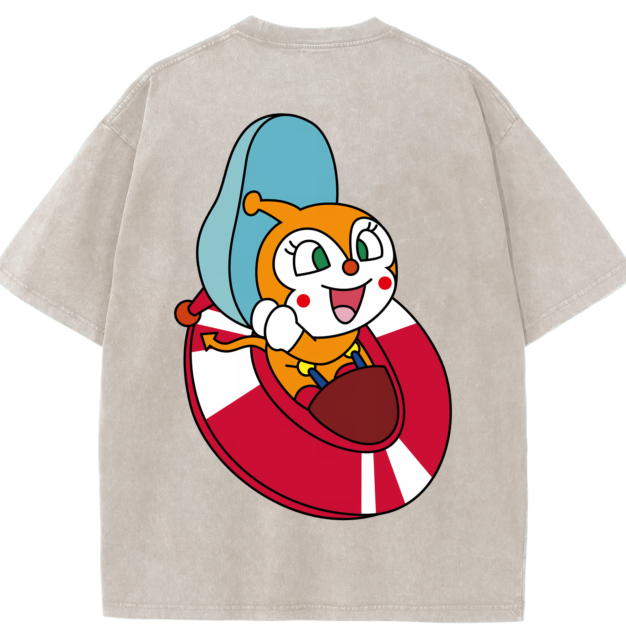 （画像用） アンパンマン Anpanman 綿100% ヴィンテージ風 半袖Tシャツ（背面プリント）