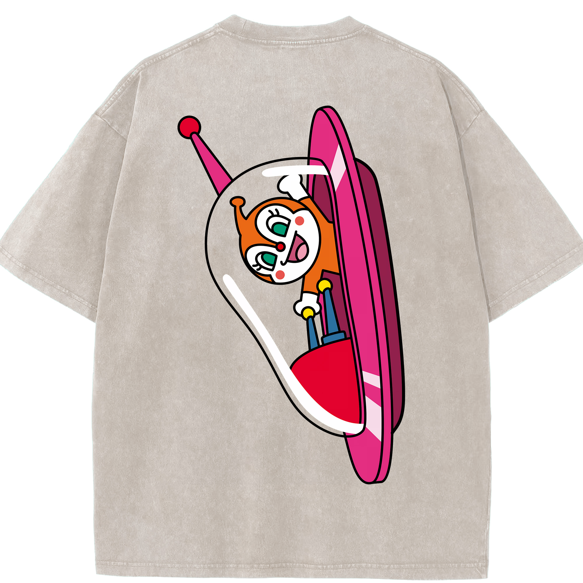 （画像用） アンパンマン Anpanman 綿100% ヴィンテージ風 半袖Tシャツ（背面プリント）