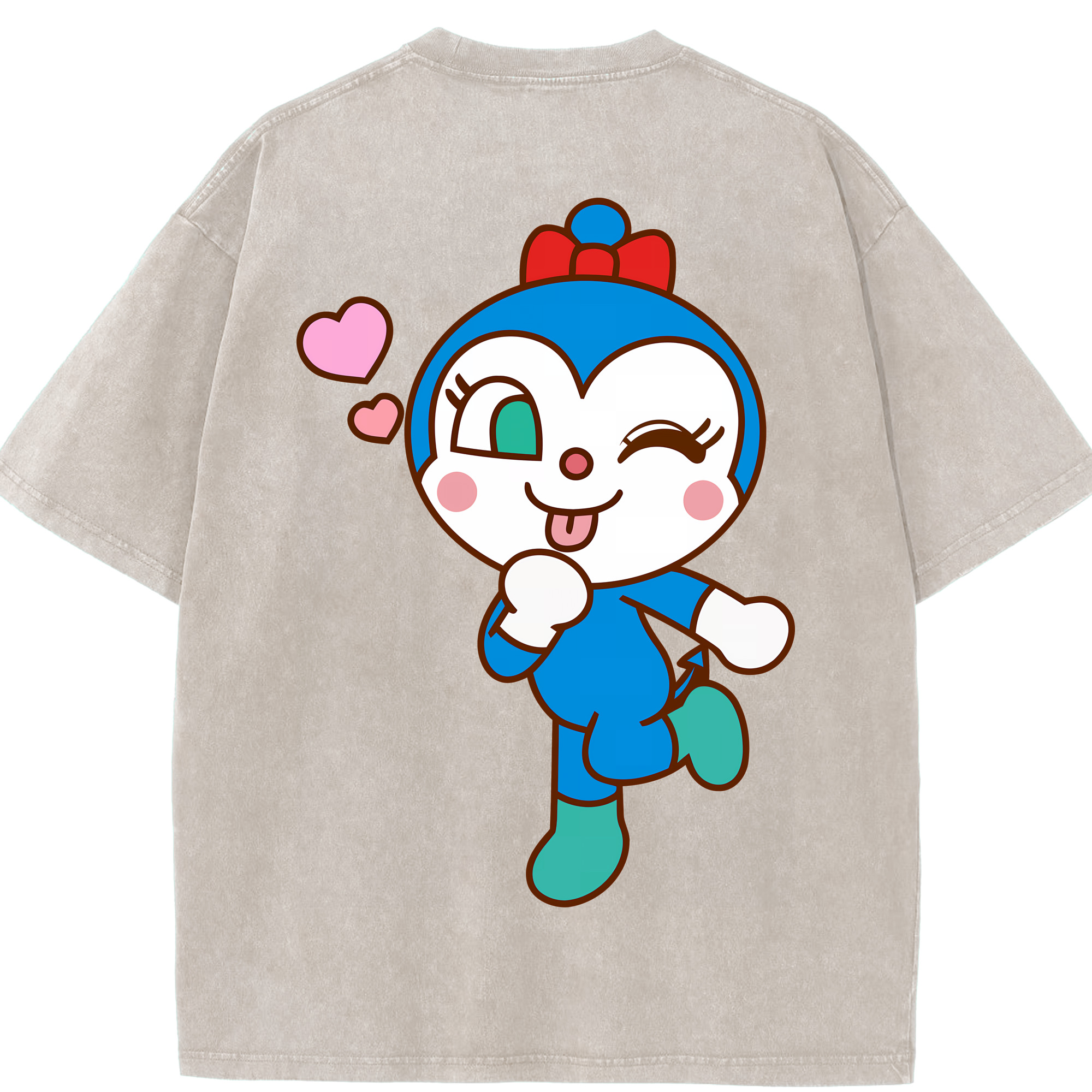 （画像用） アンパンマン Anpanman 綿100% ヴィンテージ風 半袖Tシャツ（背面プリント）