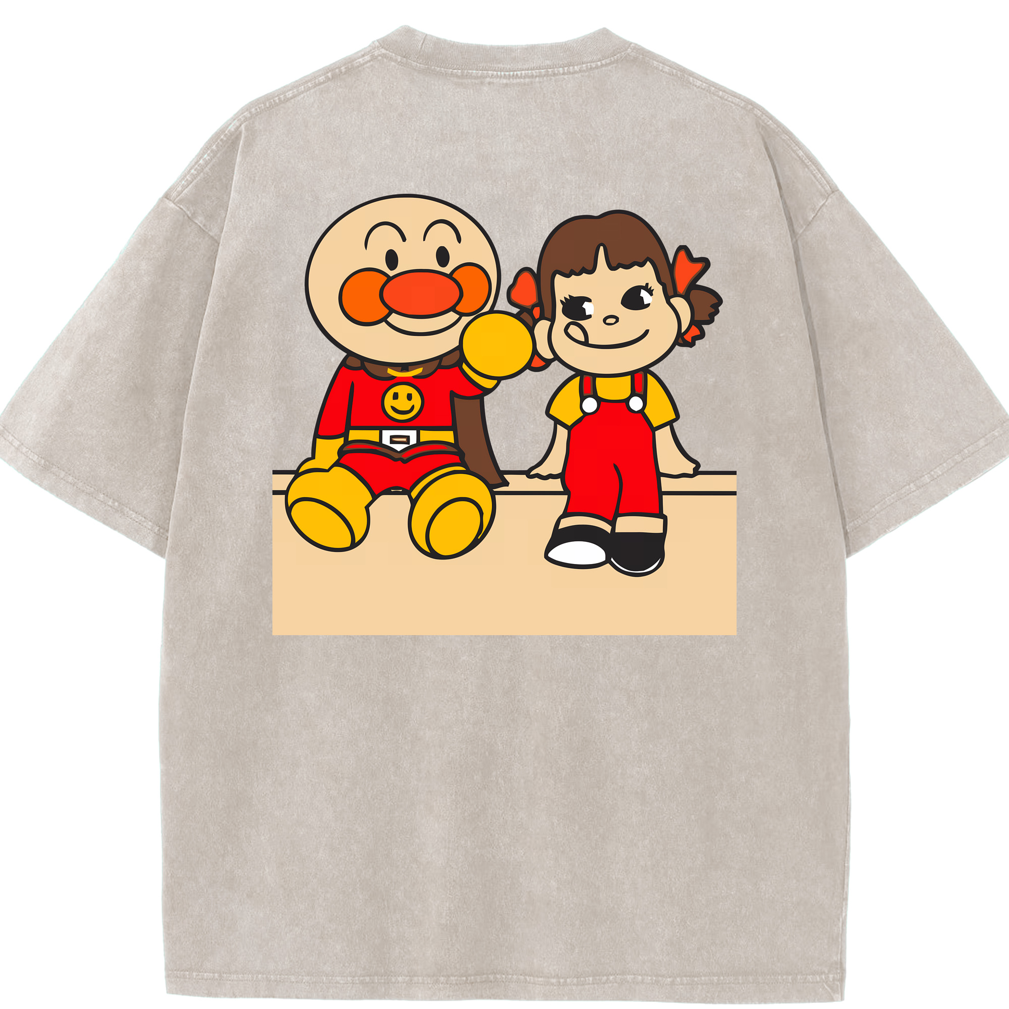 （画像用） アンパンマン Anpanman 綿100% ヴィンテージ風 半袖Tシャツ（背面プリント）