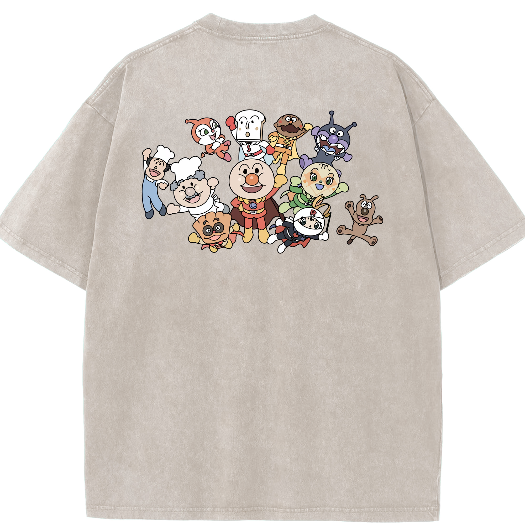 （画像用） アンパンマン Anpanman 綿100% ヴィンテージ風 半袖Tシャツ（背面プリント）