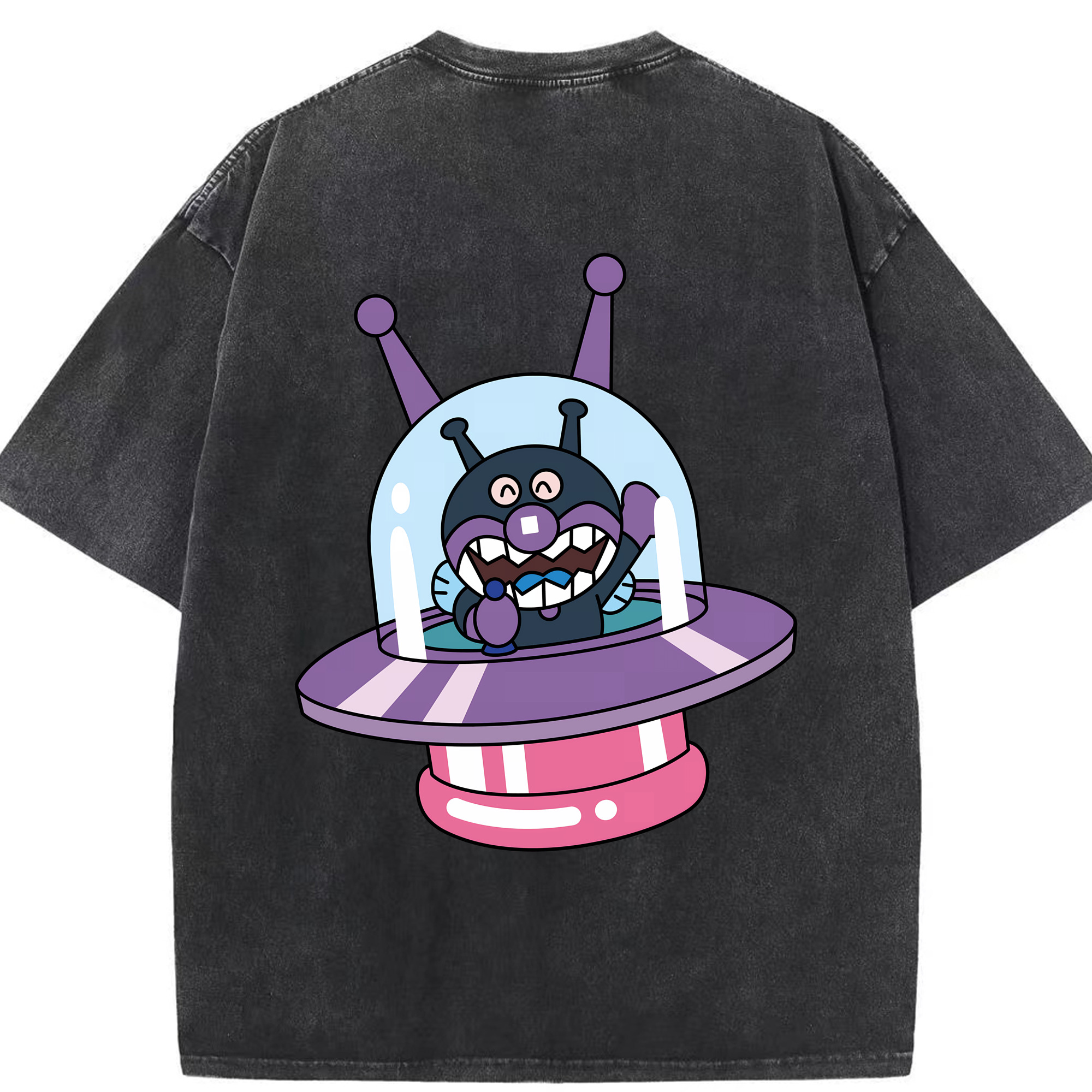 （画像用） アンパンマン Anpanman 綿100% ヴィンテージ風 半袖Tシャツ（背面プリント）