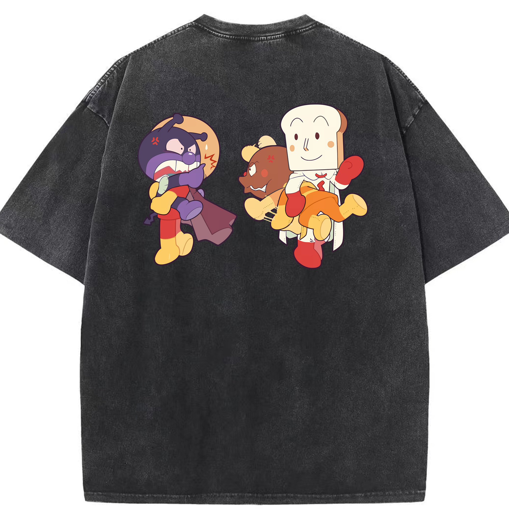 （画像用） アンパンマン Anpanman 綿100% ヴィンテージ風 半袖Tシャツ（背面プリント）