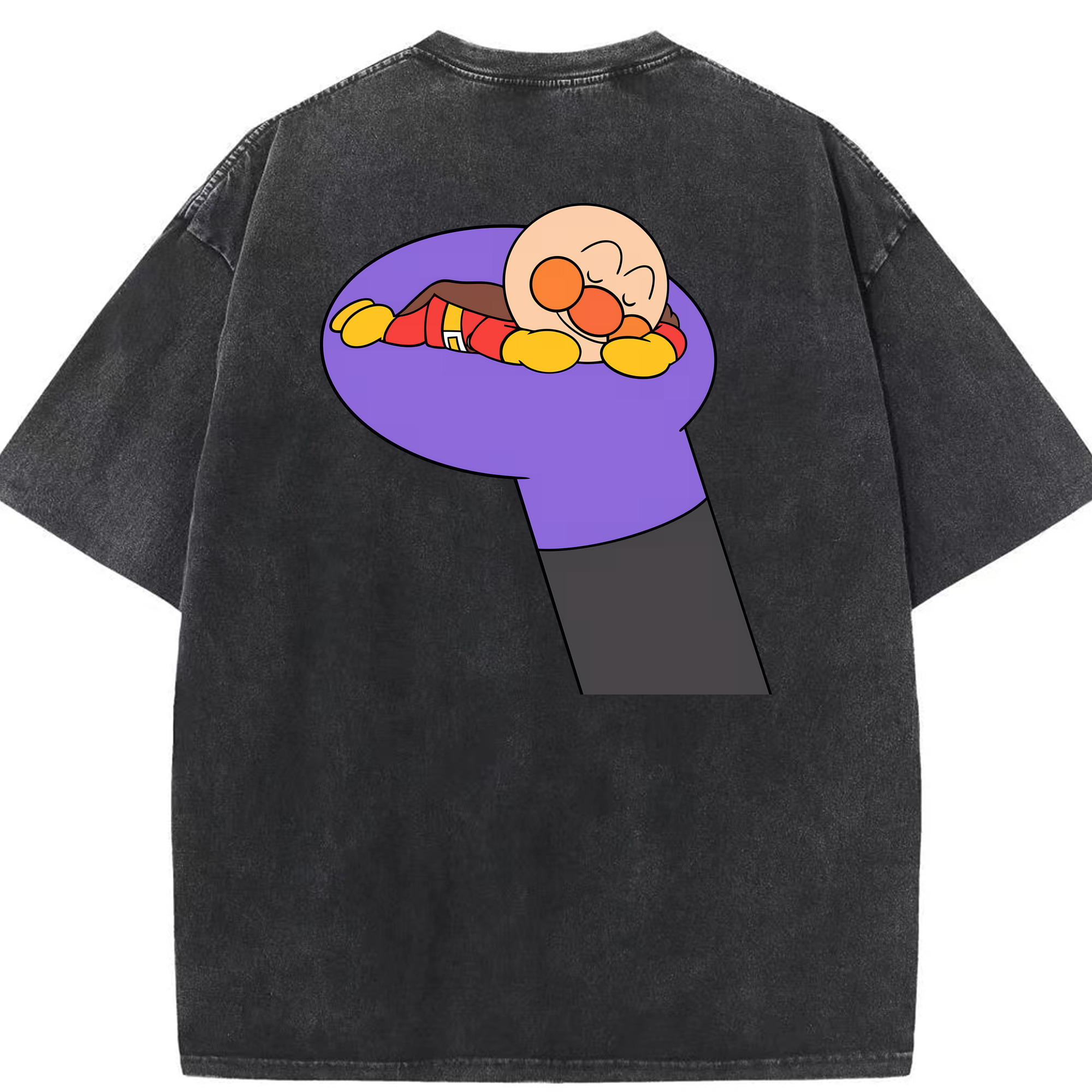 （画像用） アンパンマン Anpanman 綿100% ヴィンテージ風 半袖Tシャツ（背面プリント）
