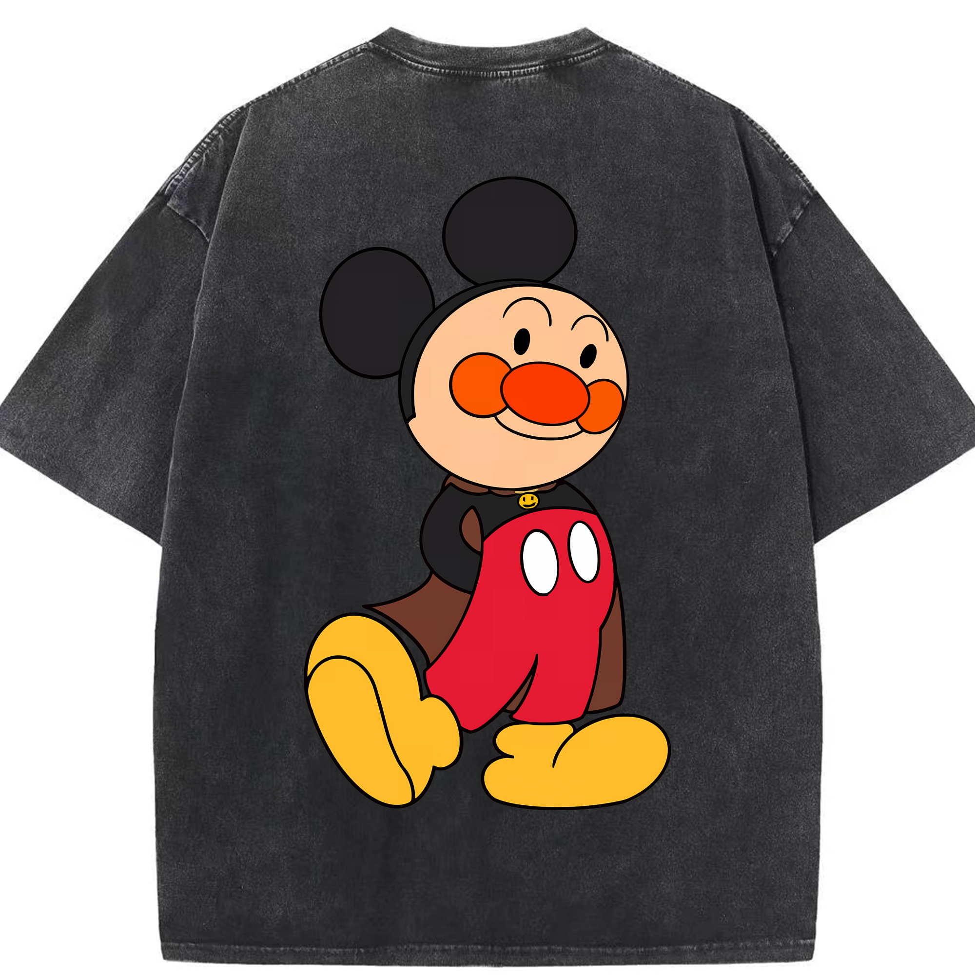 （画像用） アンパンマン Anpanman 綿100% ヴィンテージ風 半袖Tシャツ（背面プリント）