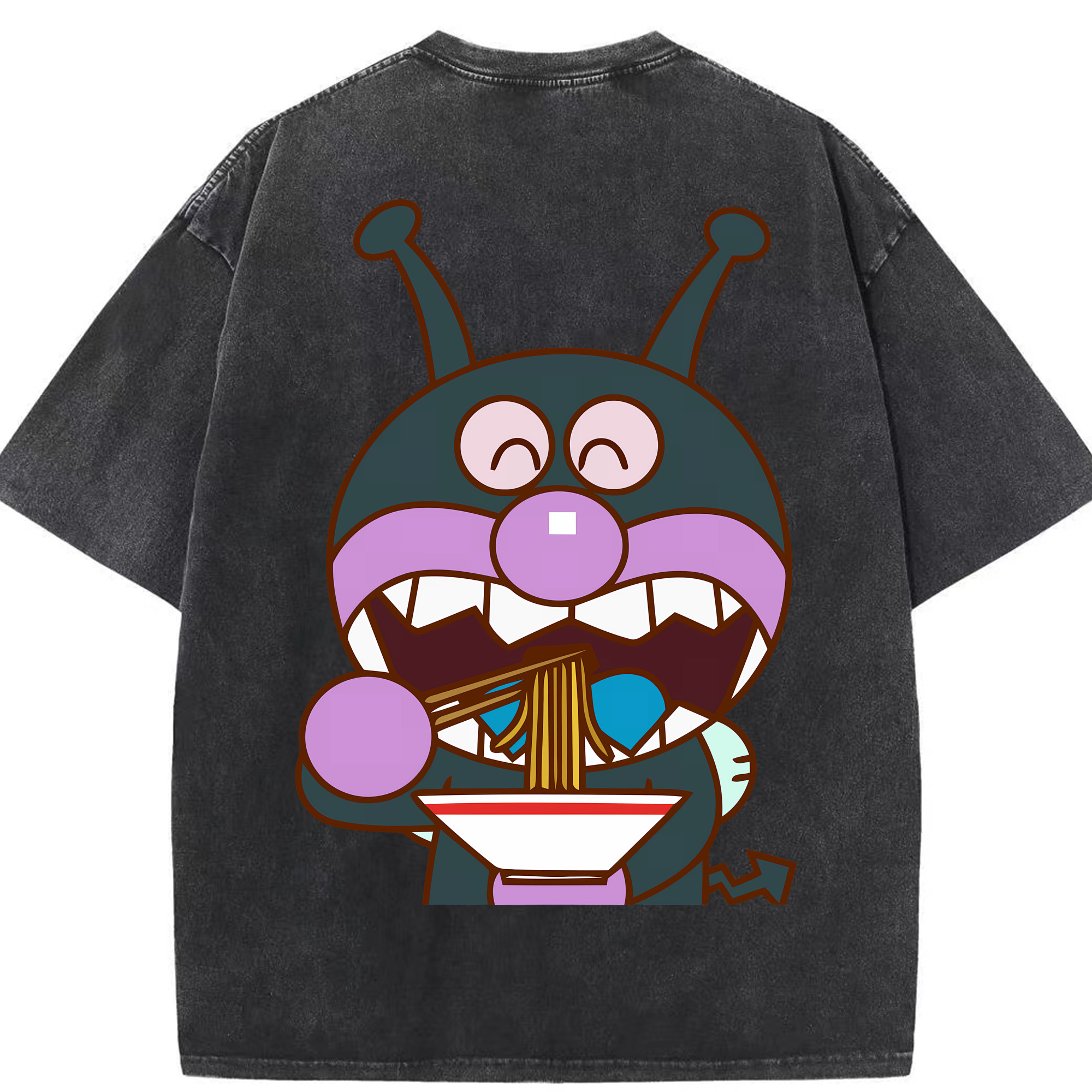 （画像用） アンパンマン Anpanman 綿100% ヴィンテージ風 半袖Tシャツ（背面プリント）