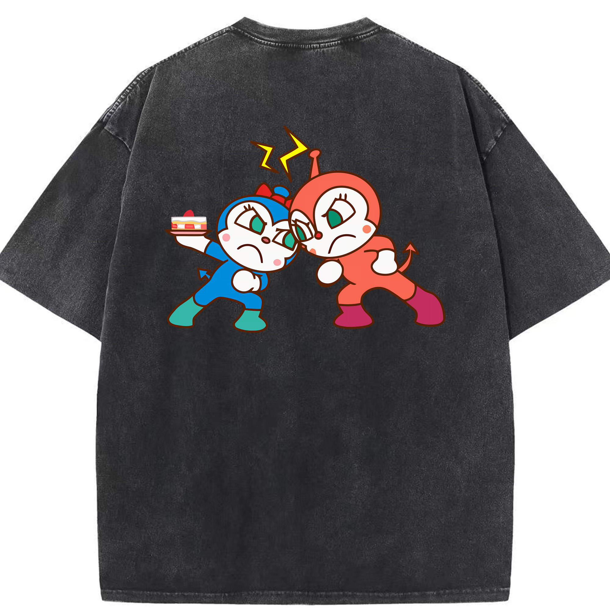（画像用） アンパンマン Anpanman 綿100% ヴィンテージ風 半袖Tシャツ（背面プリント）