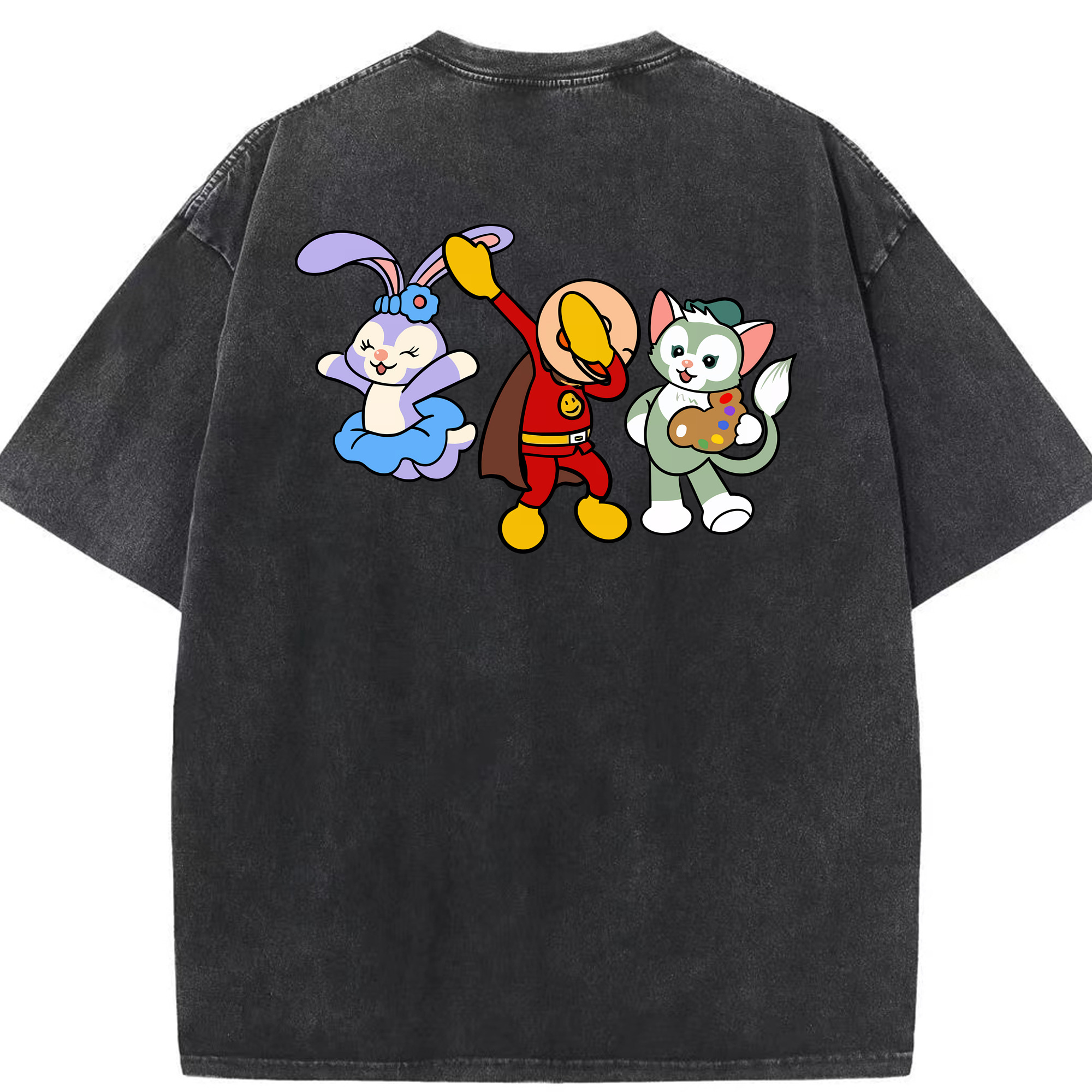 （画像用） アンパンマン Anpanman 綿100% ヴィンテージ風 半袖Tシャツ（背面プリント）