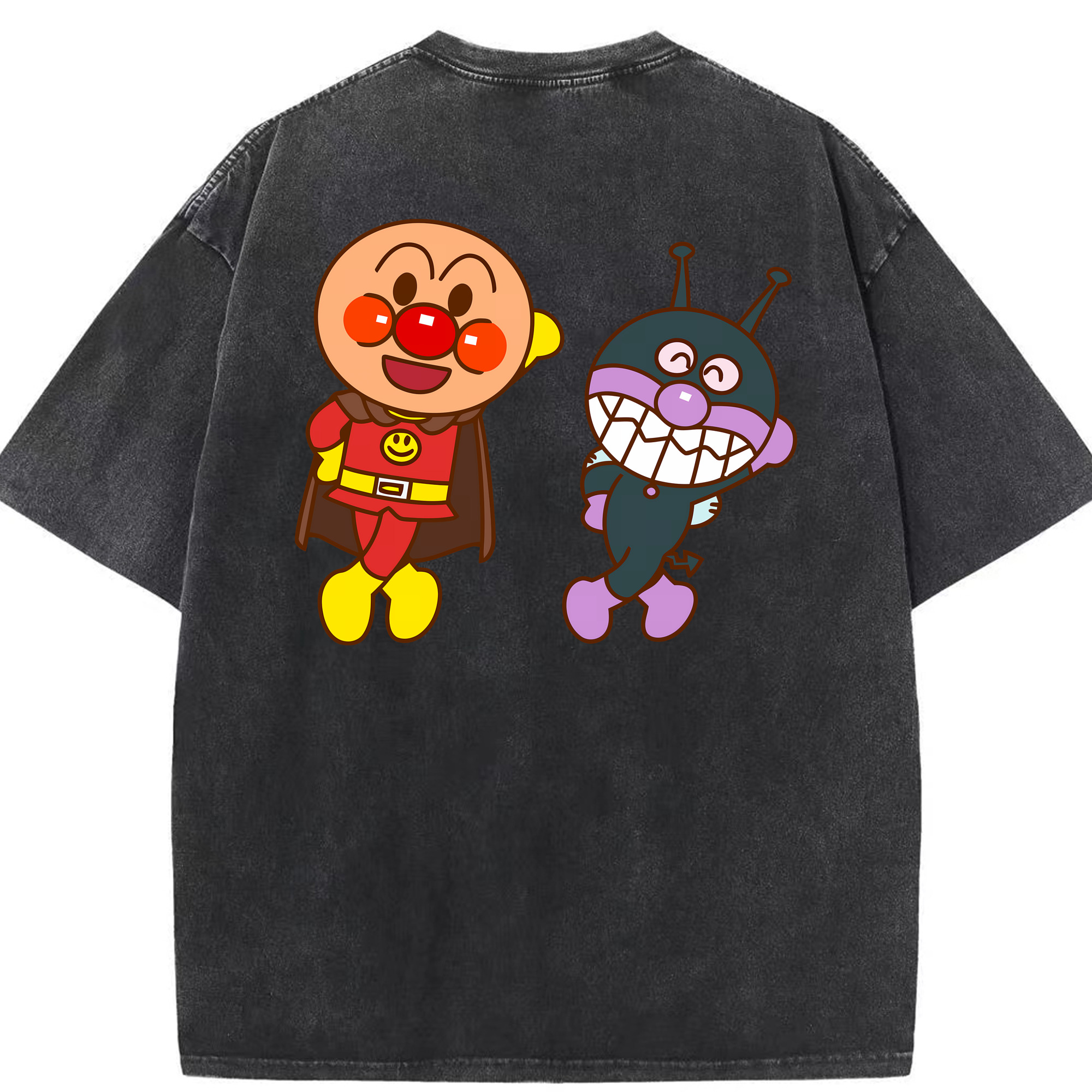 （画像用） アンパンマン Anpanman 綿100% ヴィンテージ風 半袖Tシャツ（背面プリント）