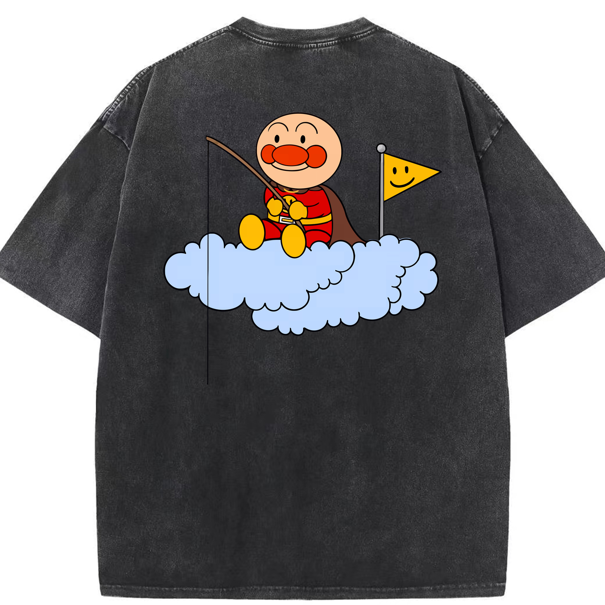 （画像用） アンパンマン Anpanman 綿100% ヴィンテージ風 半袖Tシャツ（背面プリント）