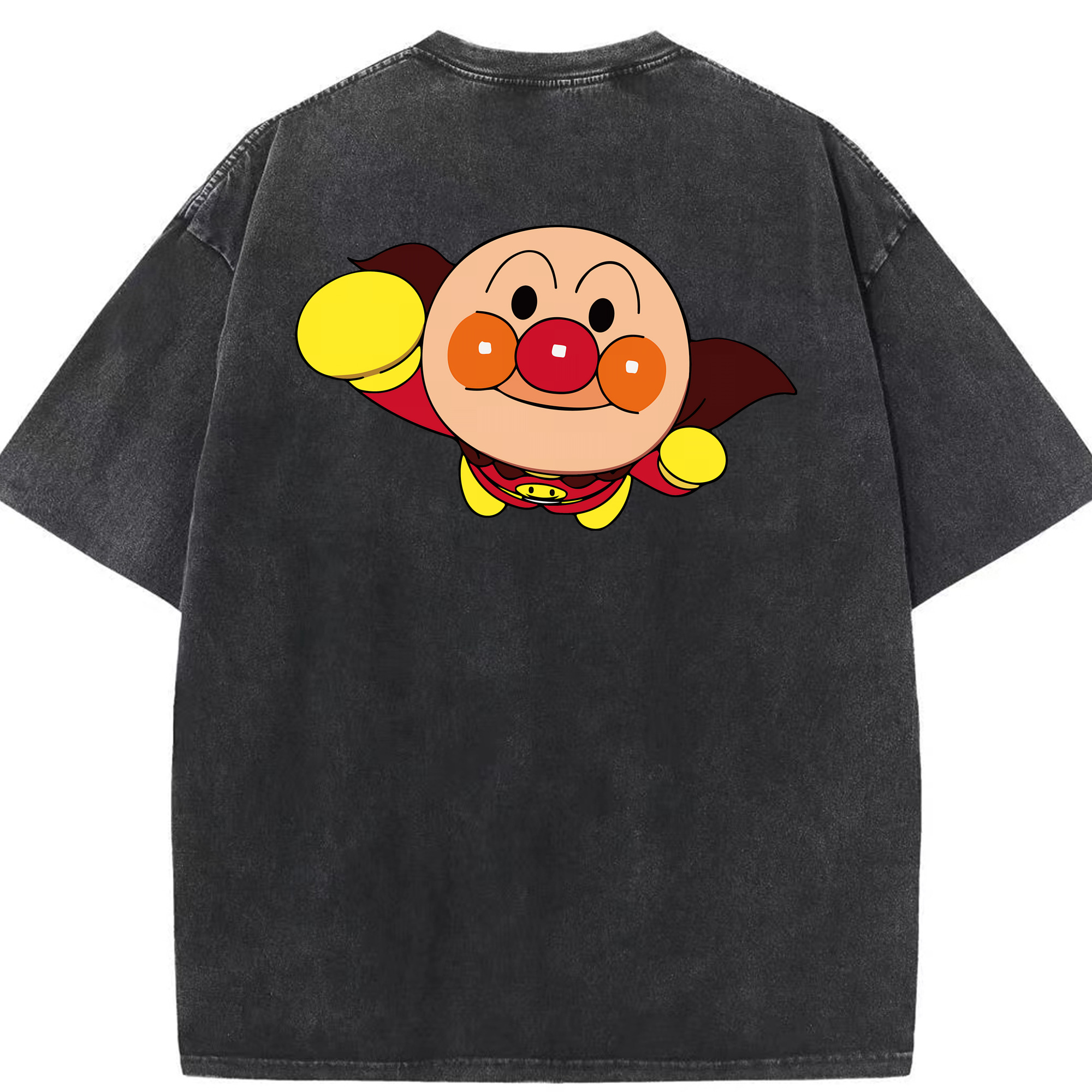（画像用） アンパンマン Anpanman 綿100% ヴィンテージ風 半袖Tシャツ（背面プリント）