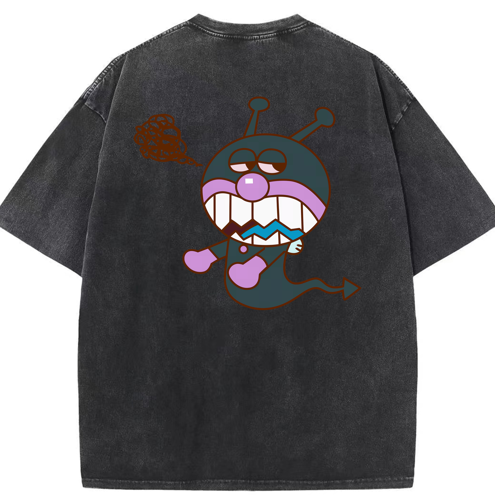 （画像用） アンパンマン Anpanman 綿100% ヴィンテージ風 半袖Tシャツ（背面プリント）