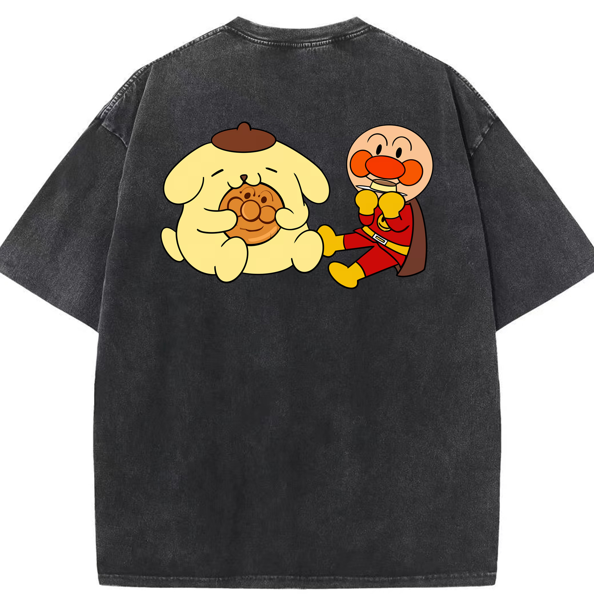 （画像用） アンパンマン Anpanman 綿100% ヴィンテージ風 半袖Tシャツ（背面プリント）