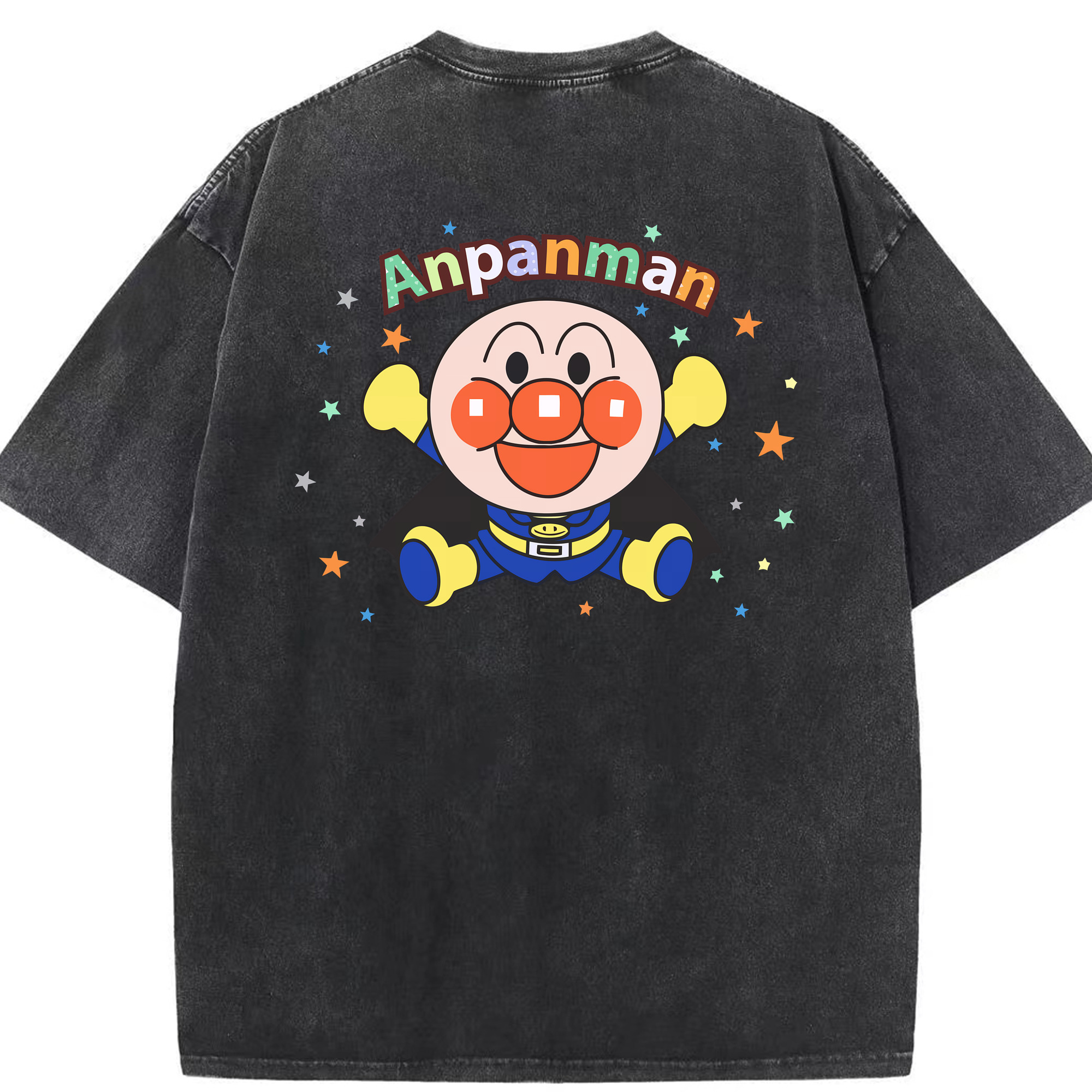 （画像用） アンパンマン Anpanman 綿100% ヴィンテージ風 半袖Tシャツ（背面プリント）