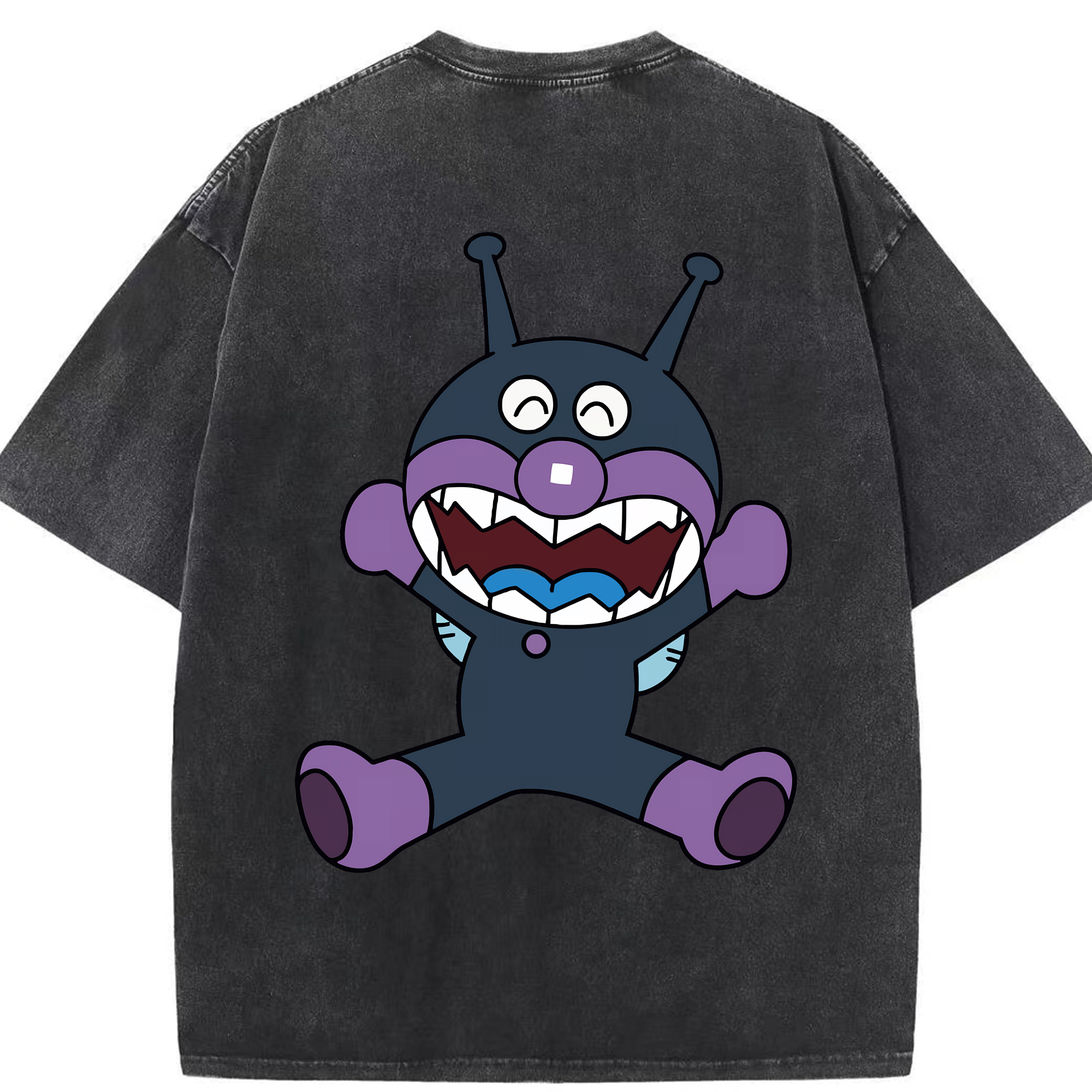 （画像用） アンパンマン Anpanman 綿100% ヴィンテージ風 半袖Tシャツ（背面プリント）