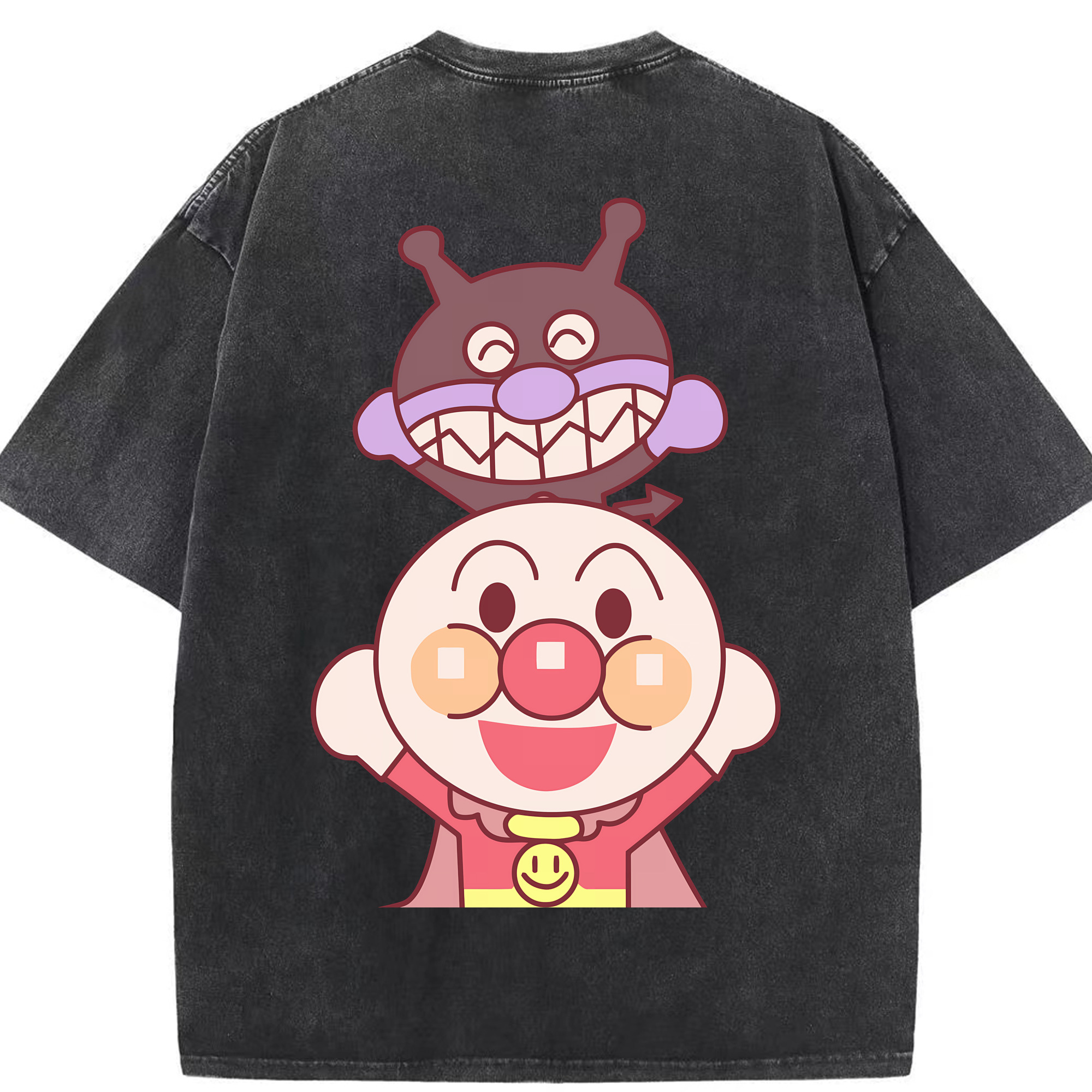 （画像用） アンパンマン Anpanman 綿100% ヴィンテージ風 半袖Tシャツ（背面プリント）
