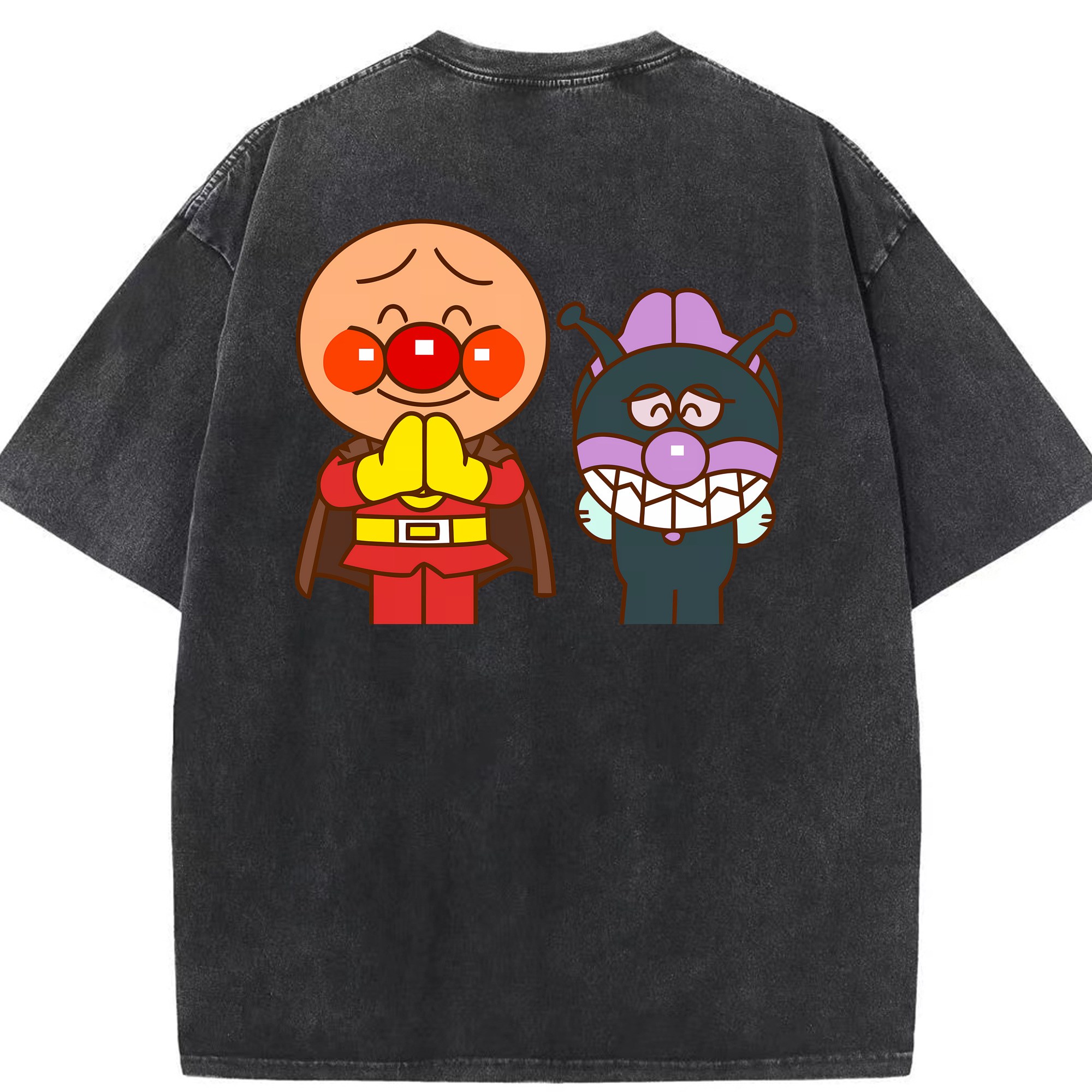 （画像用） アンパンマン Anpanman 綿100% ヴィンテージ風 半袖Tシャツ（背面プリント）