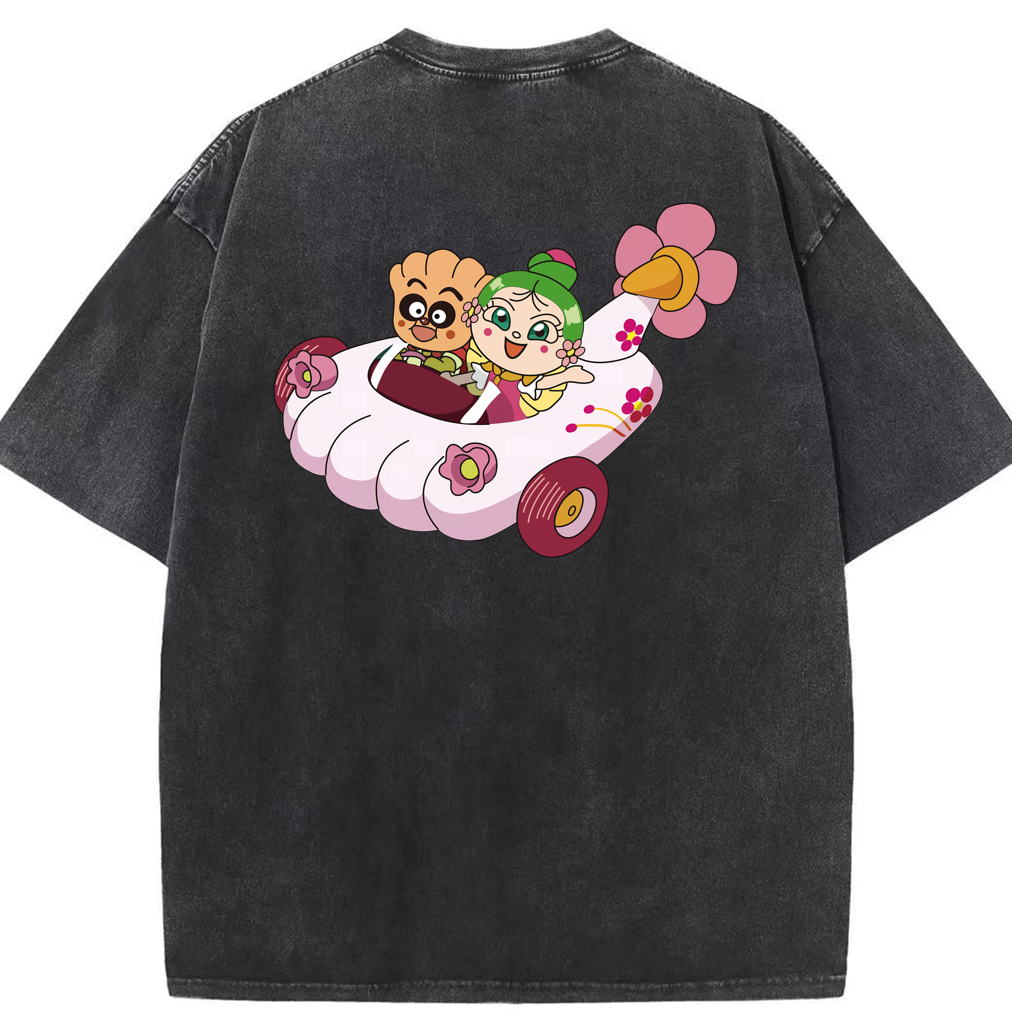 （画像用） アンパンマン Anpanman 綿100% ヴィンテージ風 半袖Tシャツ（背面プリント）
