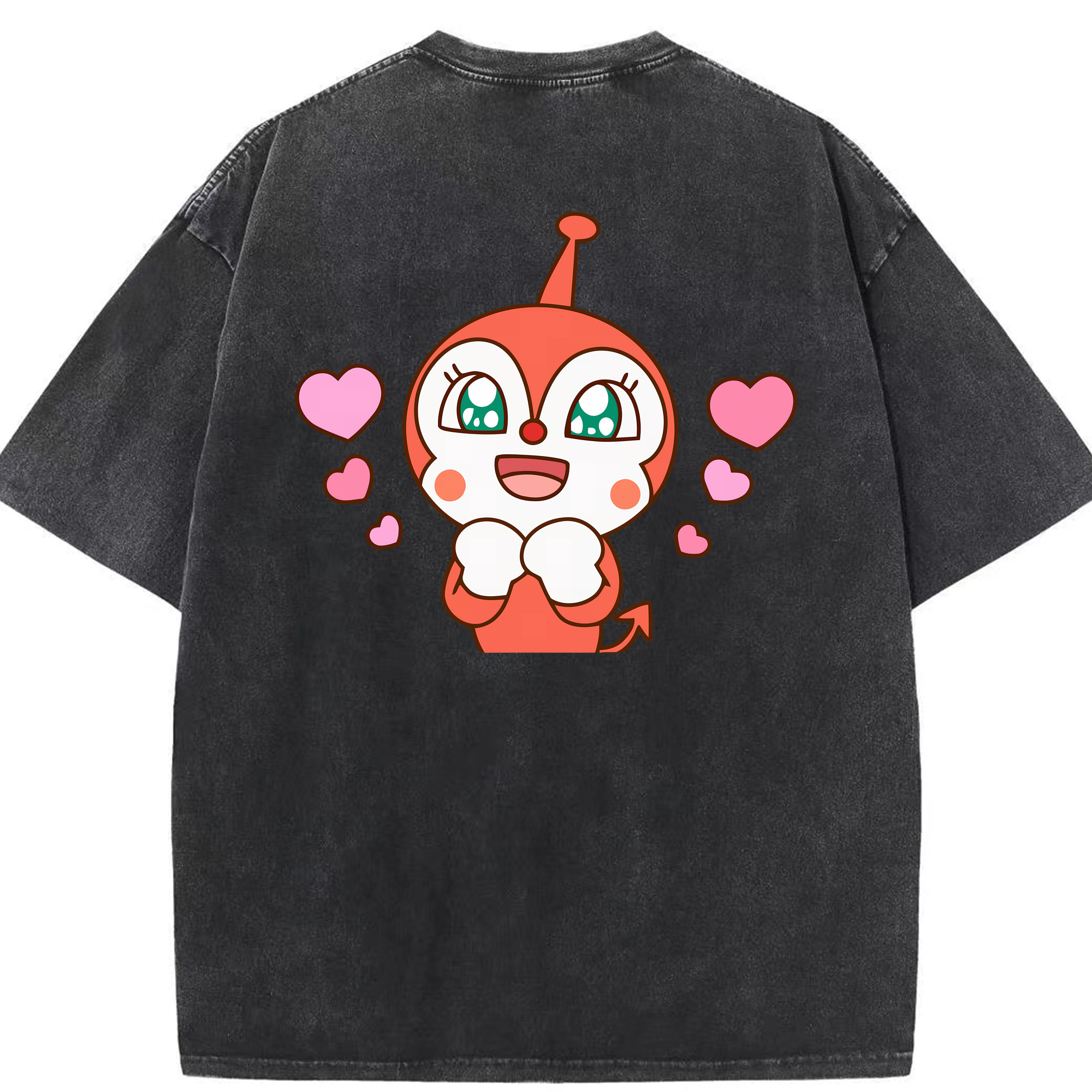 （画像用） アンパンマン Anpanman 綿100% ヴィンテージ風 半袖Tシャツ（背面プリント）