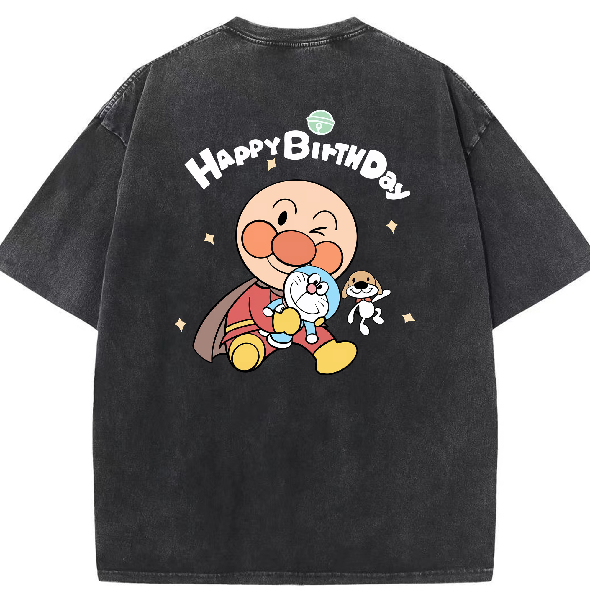 （画像用） アンパンマン Anpanman 綿100% ヴィンテージ風 半袖Tシャツ（背面プリント）