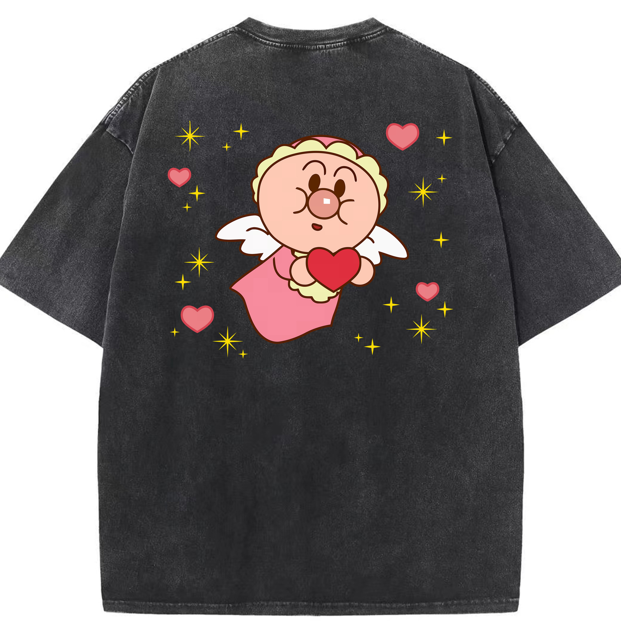 （画像用） アンパンマン Anpanman 綿100% ヴィンテージ風 半袖Tシャツ（背面プリント）